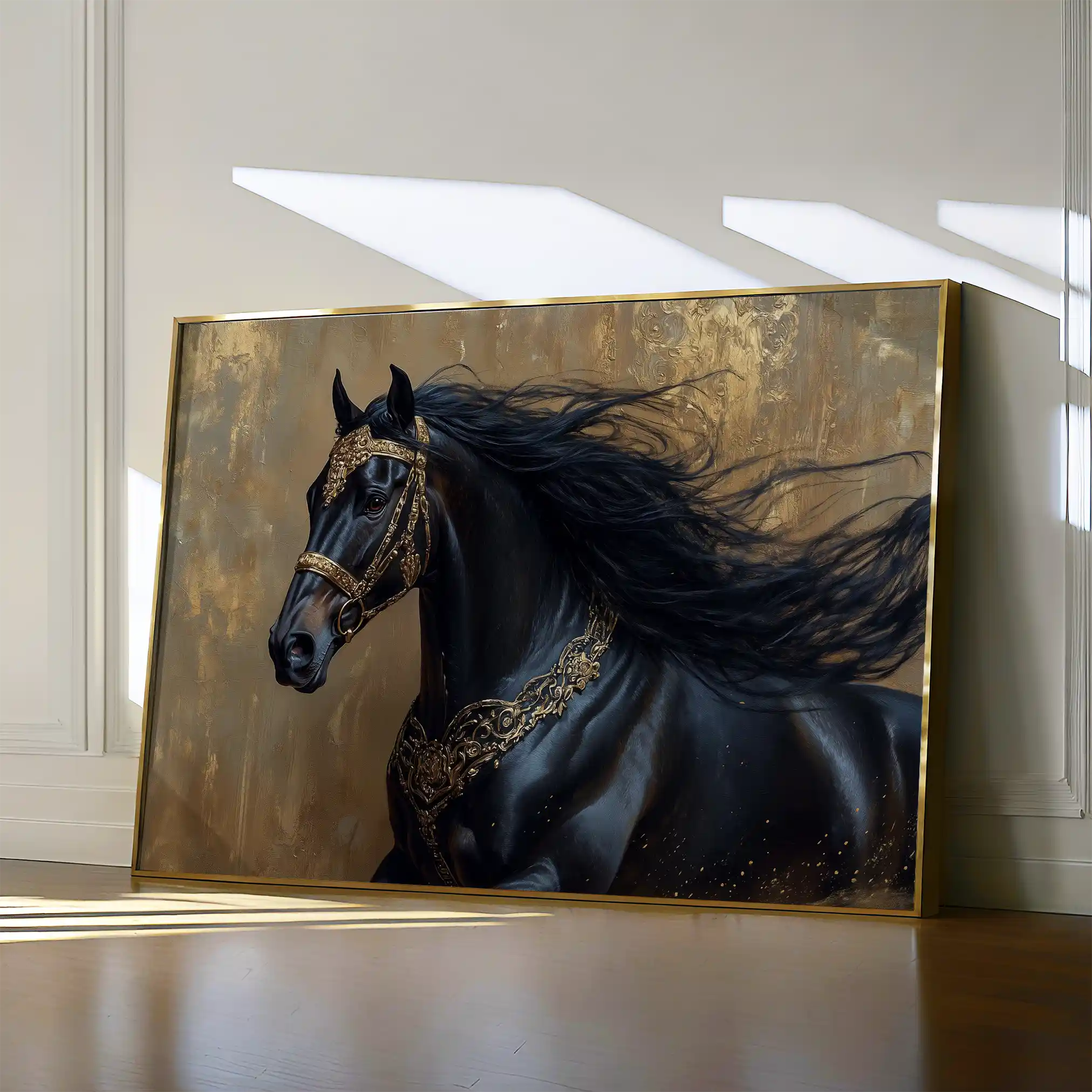 Horses 026 Canvas Art 60 x 40 cm / Black