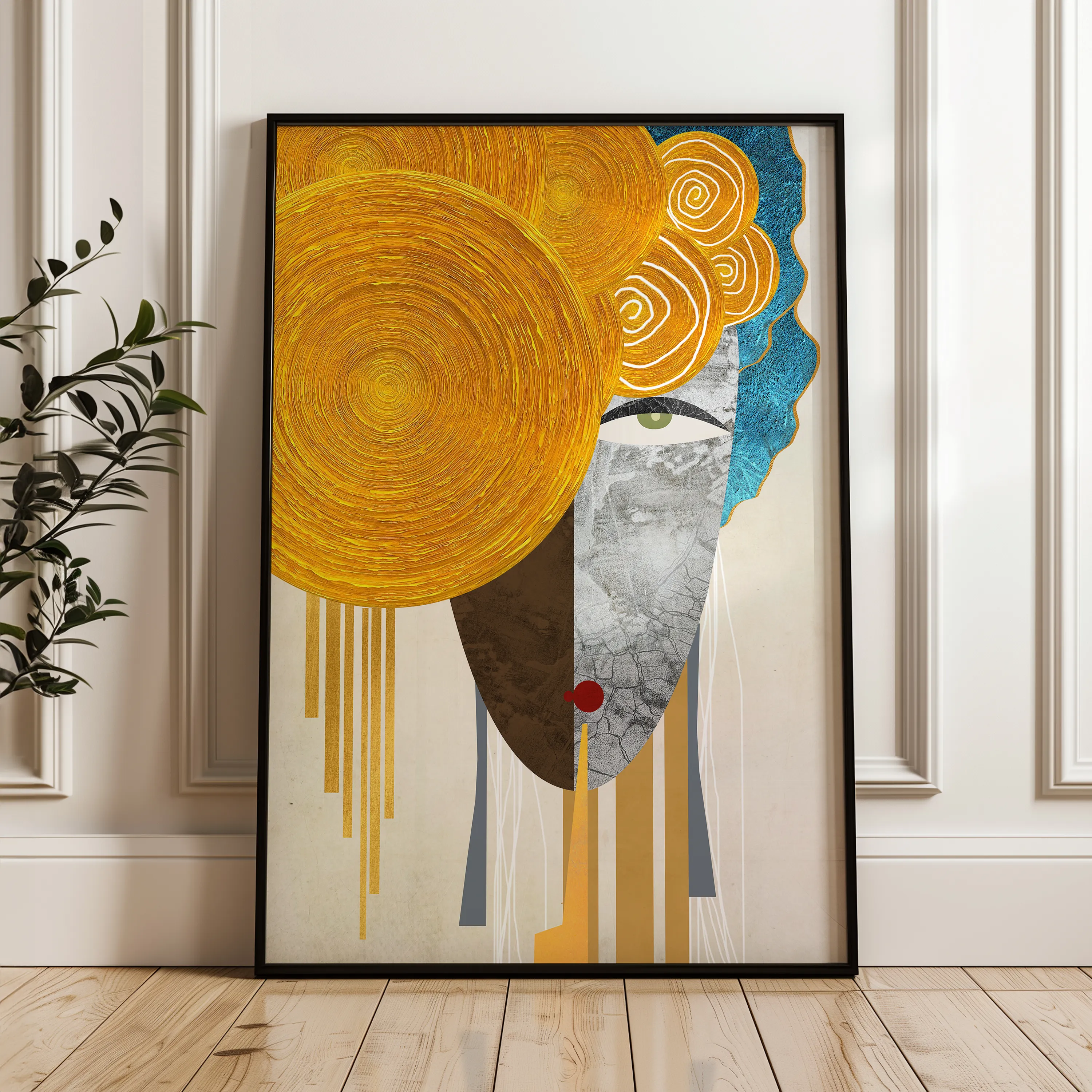 Portrait 026 Canvas Art 18" x 24" / 45 x 60 cm / Black