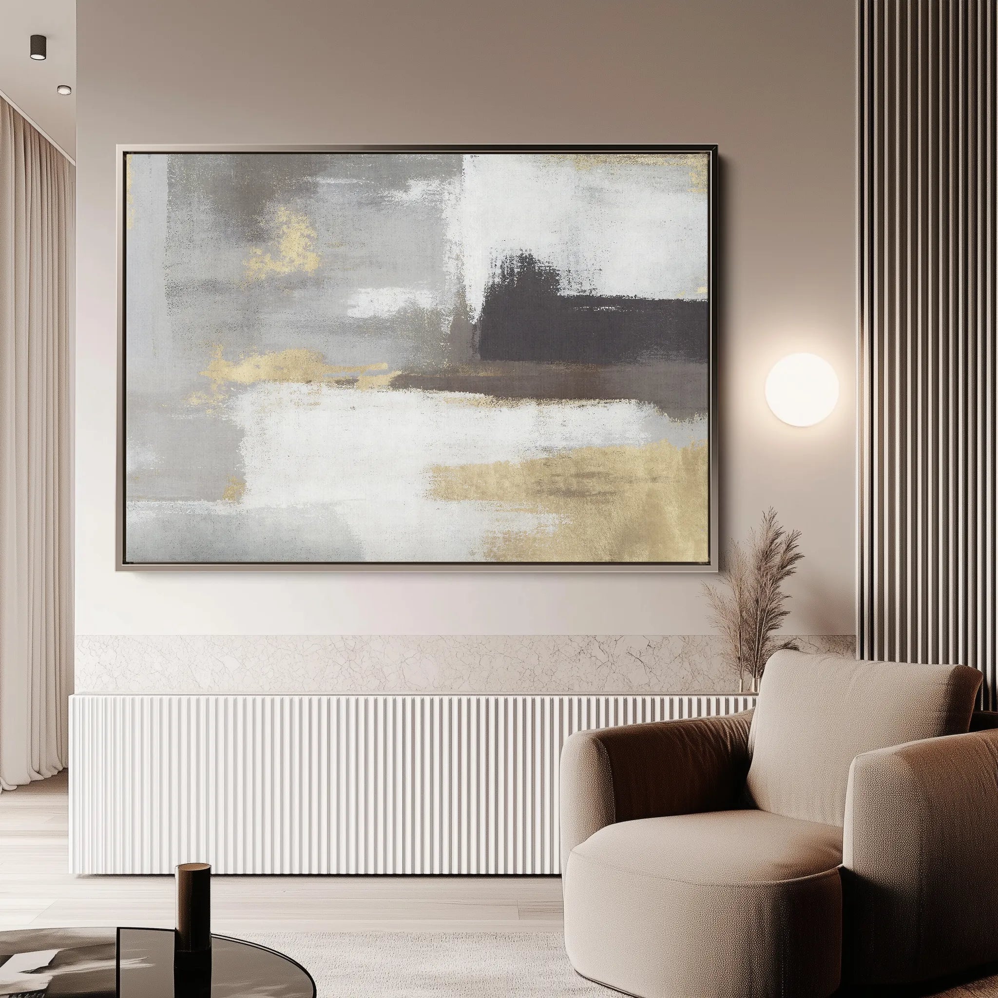 Abstract 027 Canvas Art 18" x 24" / 45 x 60 cm / Black