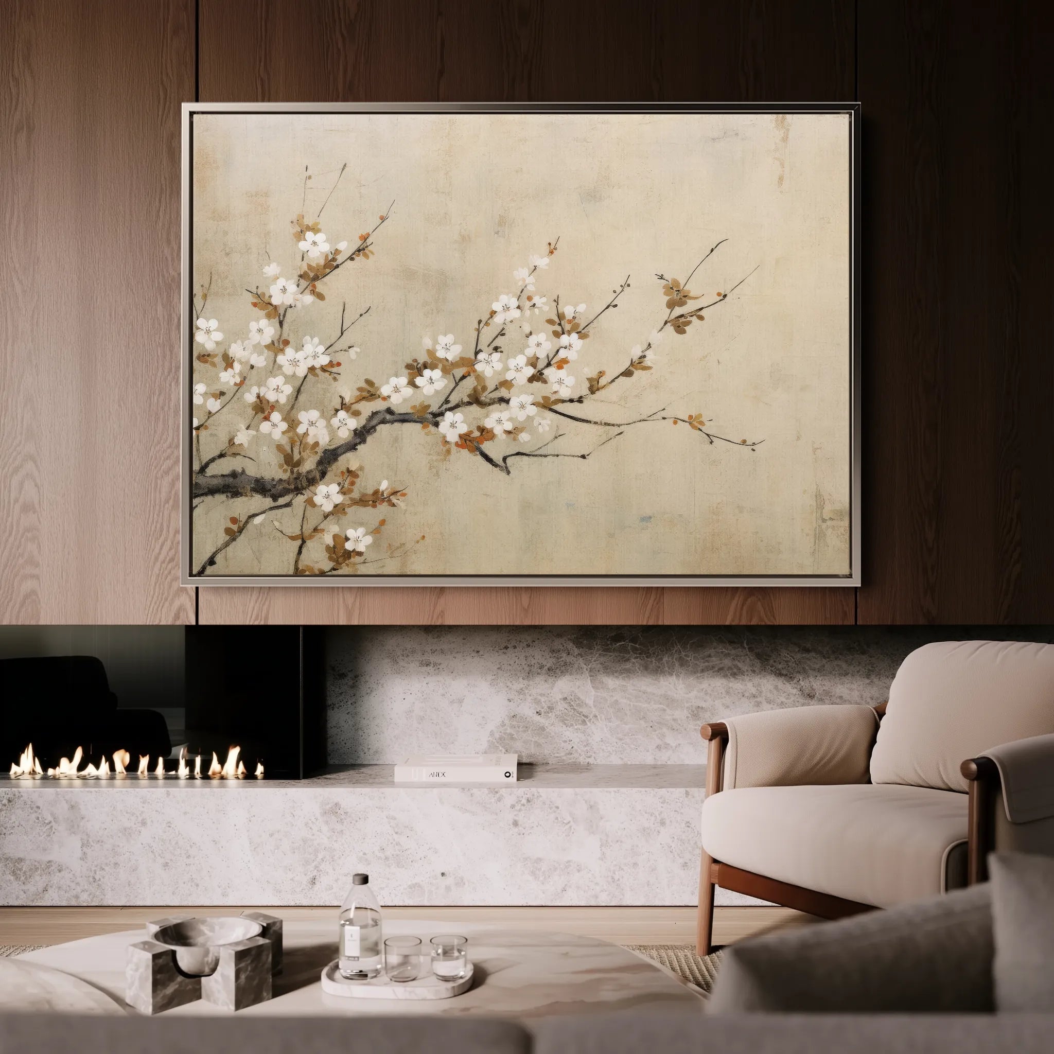 Floral 027 Canvas Art 18" x 24" / 45 x 60 cm / Black