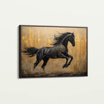 Horses 027 Canvas Art 18" x 24" / 45 x 60 cm / Black