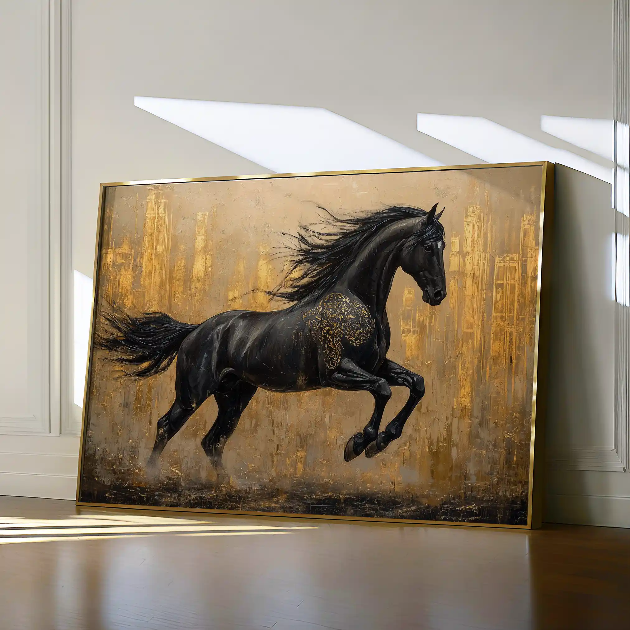 Horses 027 Canvas Art 60 x 40 cm / Black