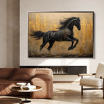 Horses 027 Canvas Art 60 x 40 cm / Black