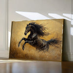 Horses 028 Canvas Art 18" x 24" / 45 x 60 cm / Black