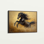 Horses 028 Canvas Art 18" x 24" / 45 x 60 cm / Black
