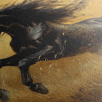 Horses 028 Canvas Art 18" x 24" / 45 x 60 cm / Black
