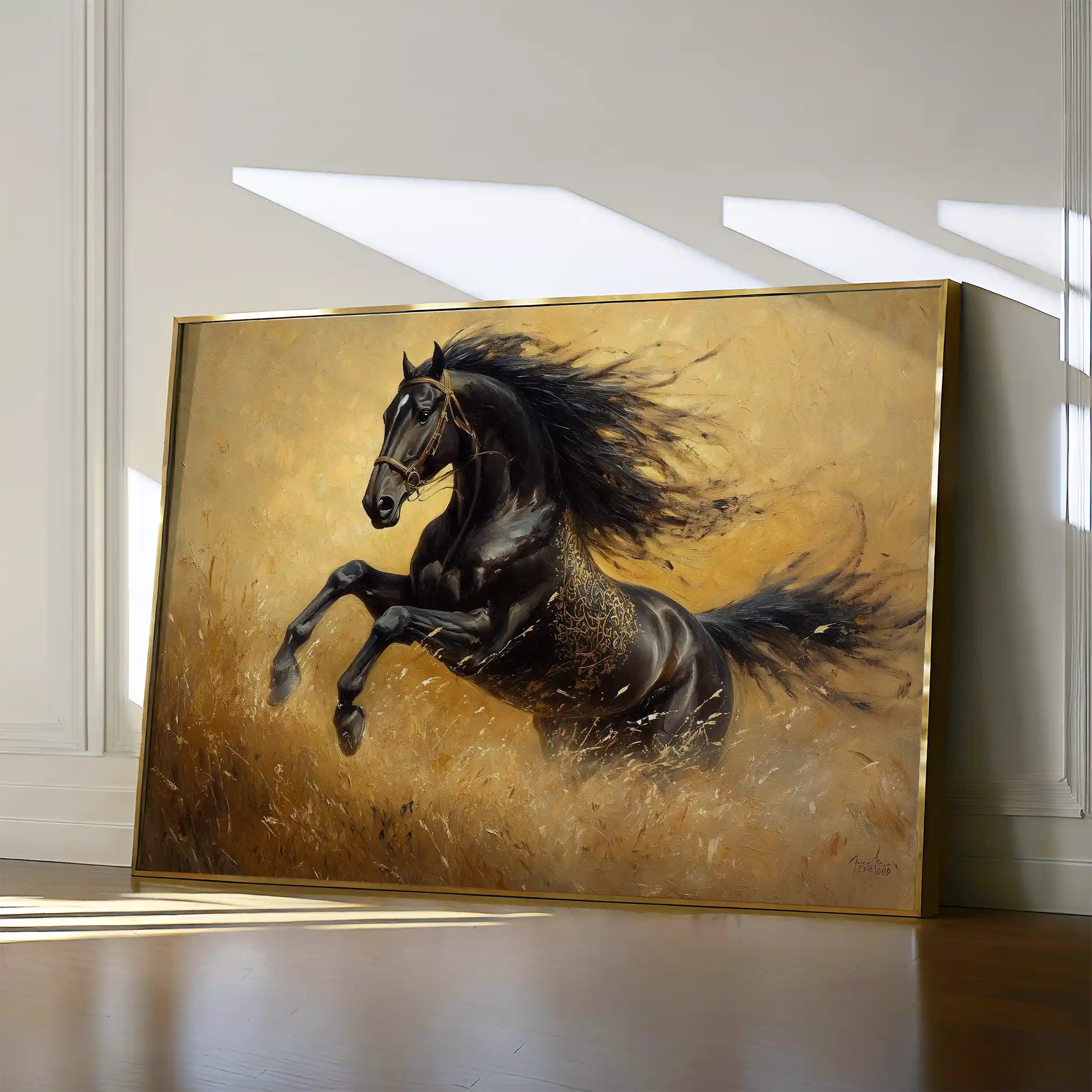 Horses 028 Canvas Art 60 x 40 cm / Black