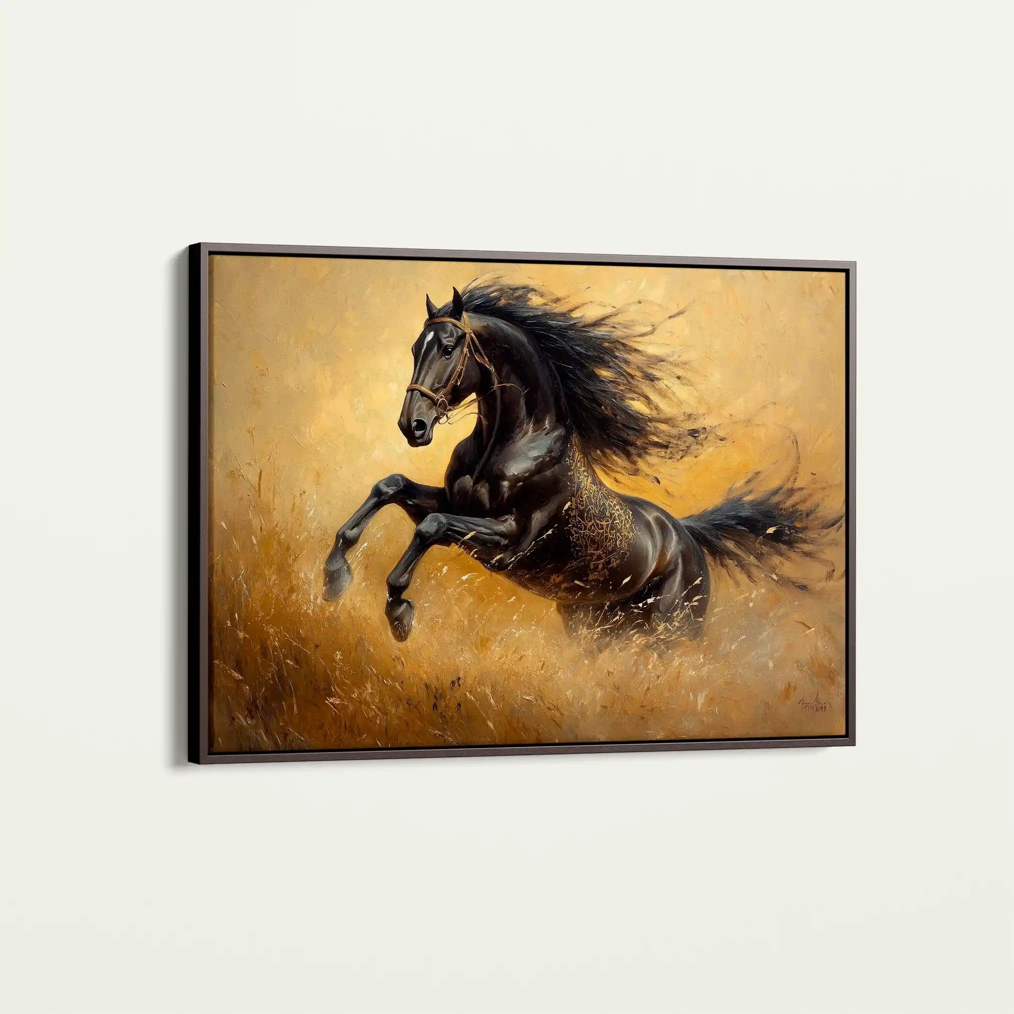 Horses 028 Canvas Art 60 x 40 cm / Black