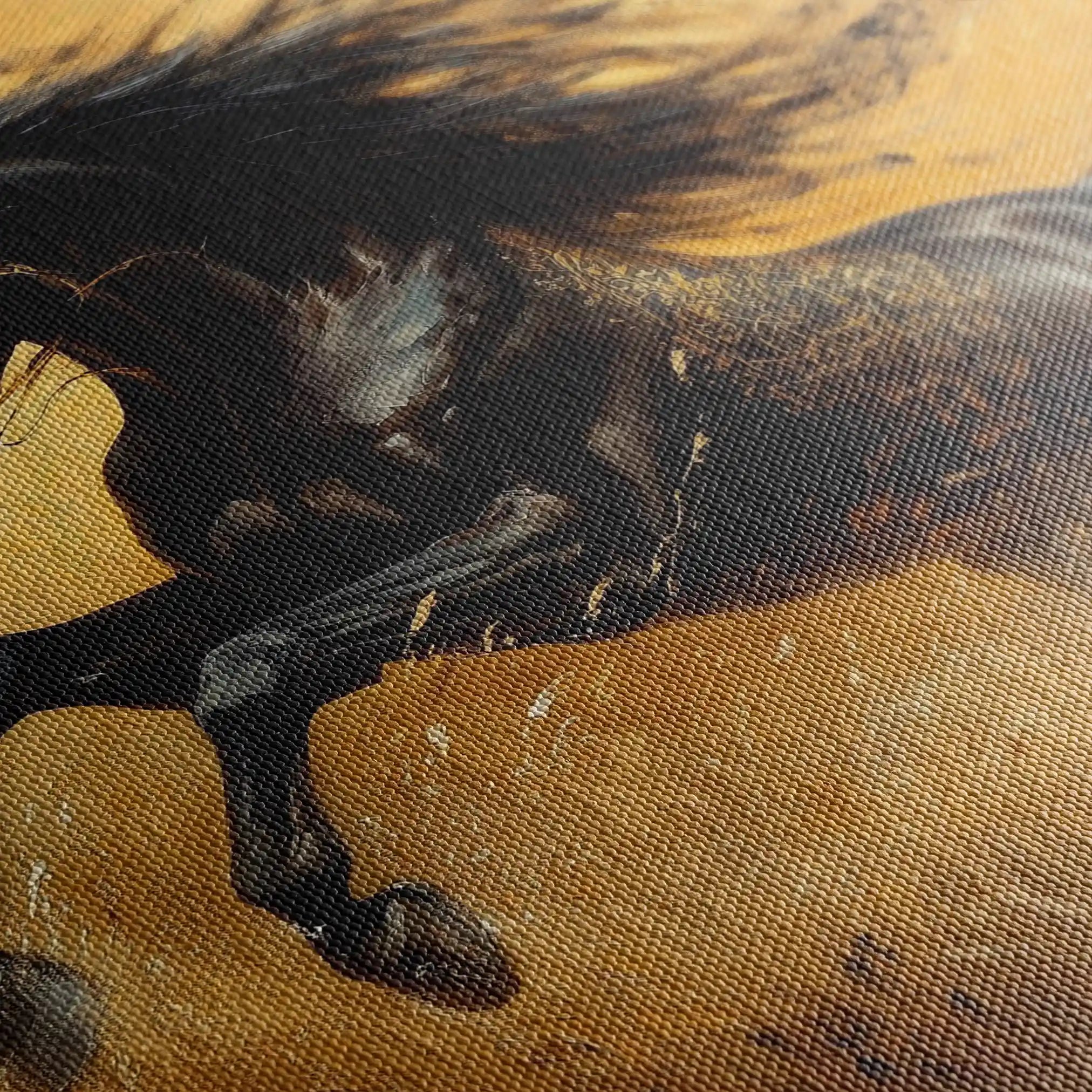 Horses 028 Canvas Art 60 x 40 cm / Black