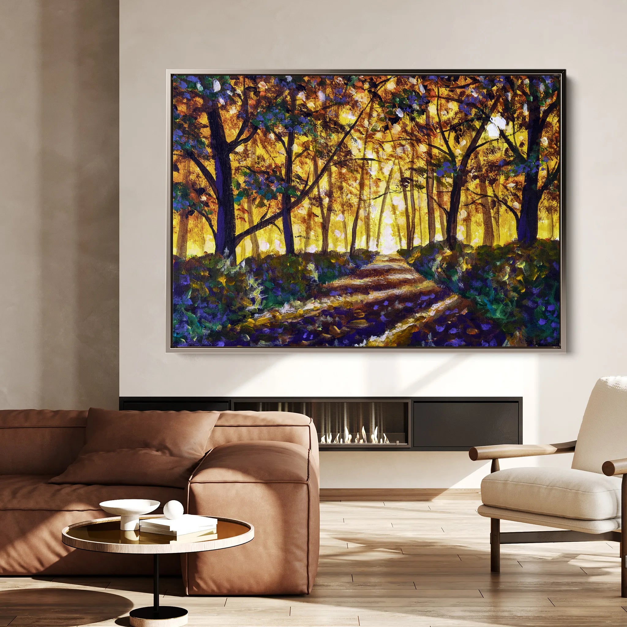 Landscape 028 Canvas Art 18" x 24" / 45 x 60 cm / Black