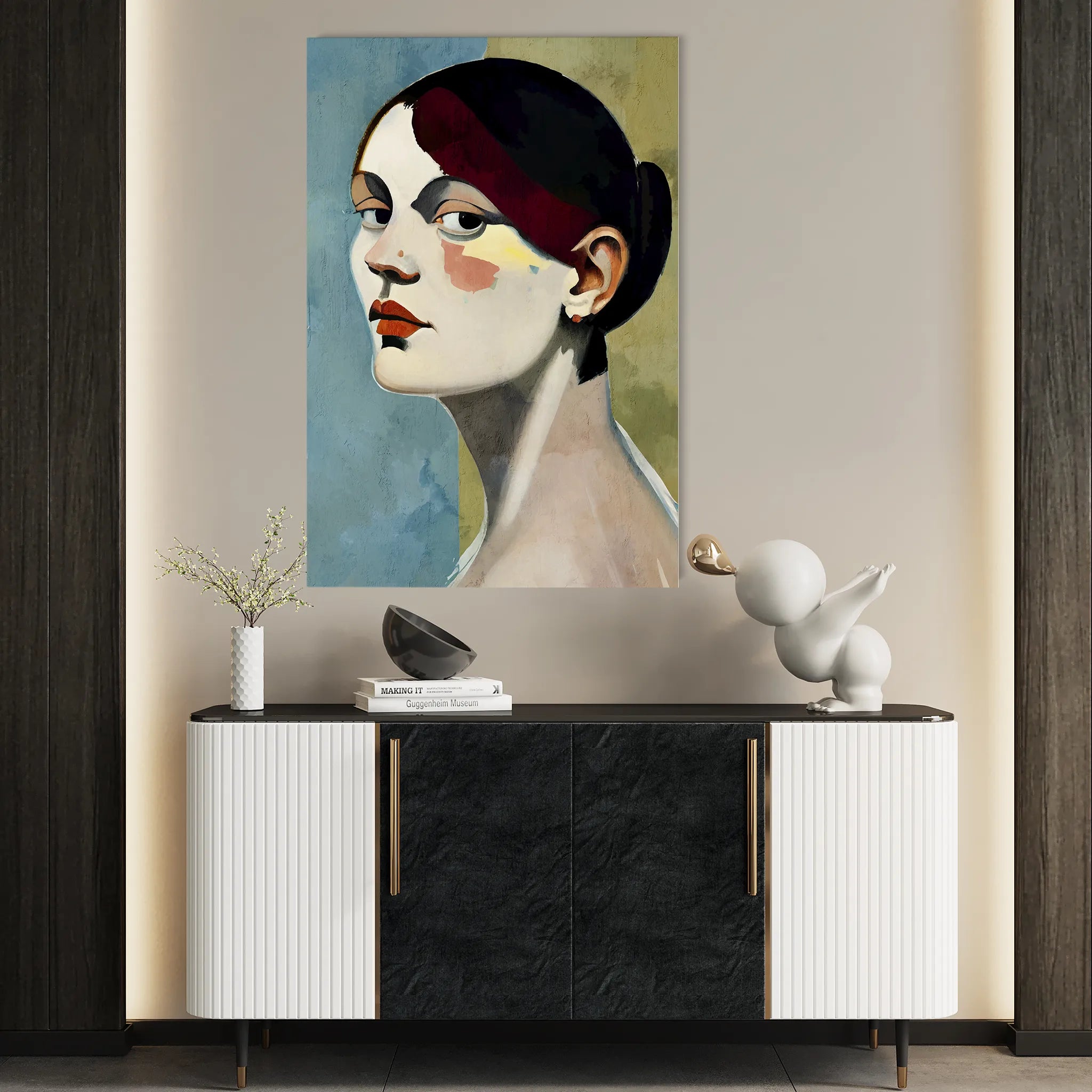 Portrait 028 Canvas Art 18" x 24" / 45 x 60 cm / Black
