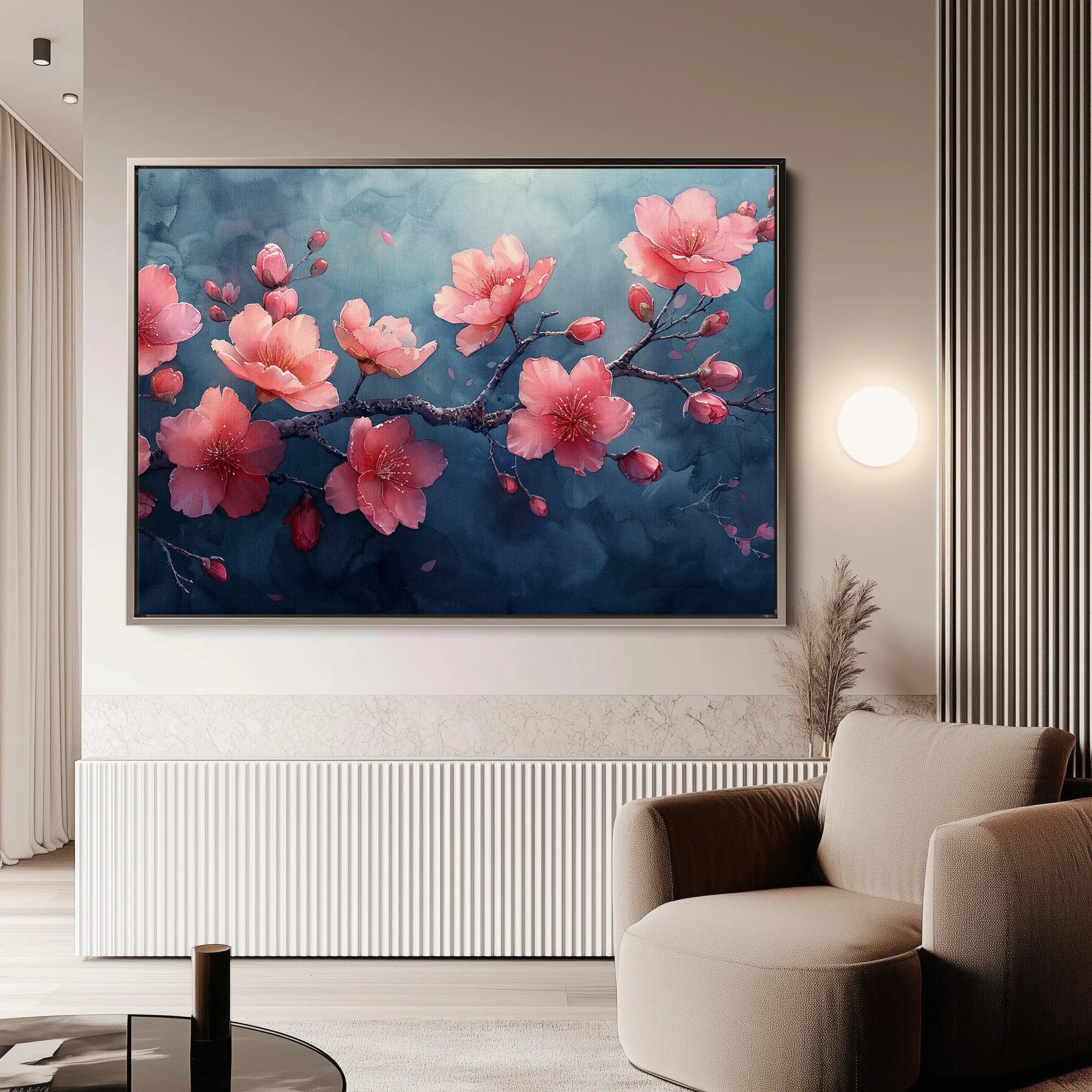 Floral 029 Canvas Art 18" x 24" / 45 x 60 cm / Black