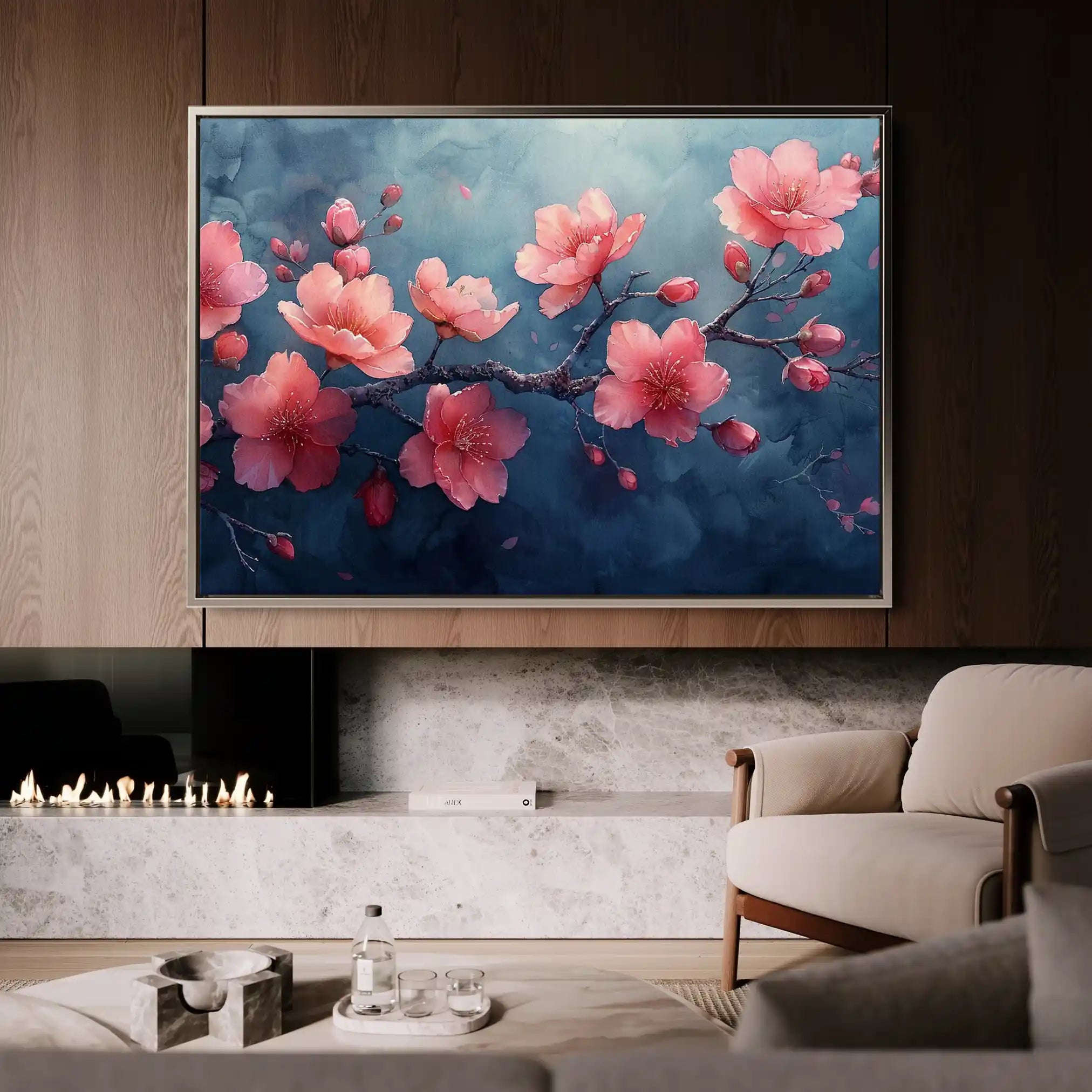 Floral 029 Canvas Art 60 x 40 cm / Black