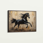 Horses 029 Canvas Art 18" x 24" / 45 x 60 cm / Black