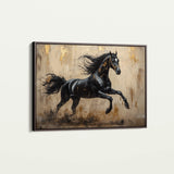 Horses 029 Canvas Art 18" x 24" / 45 x 60 cm / Black