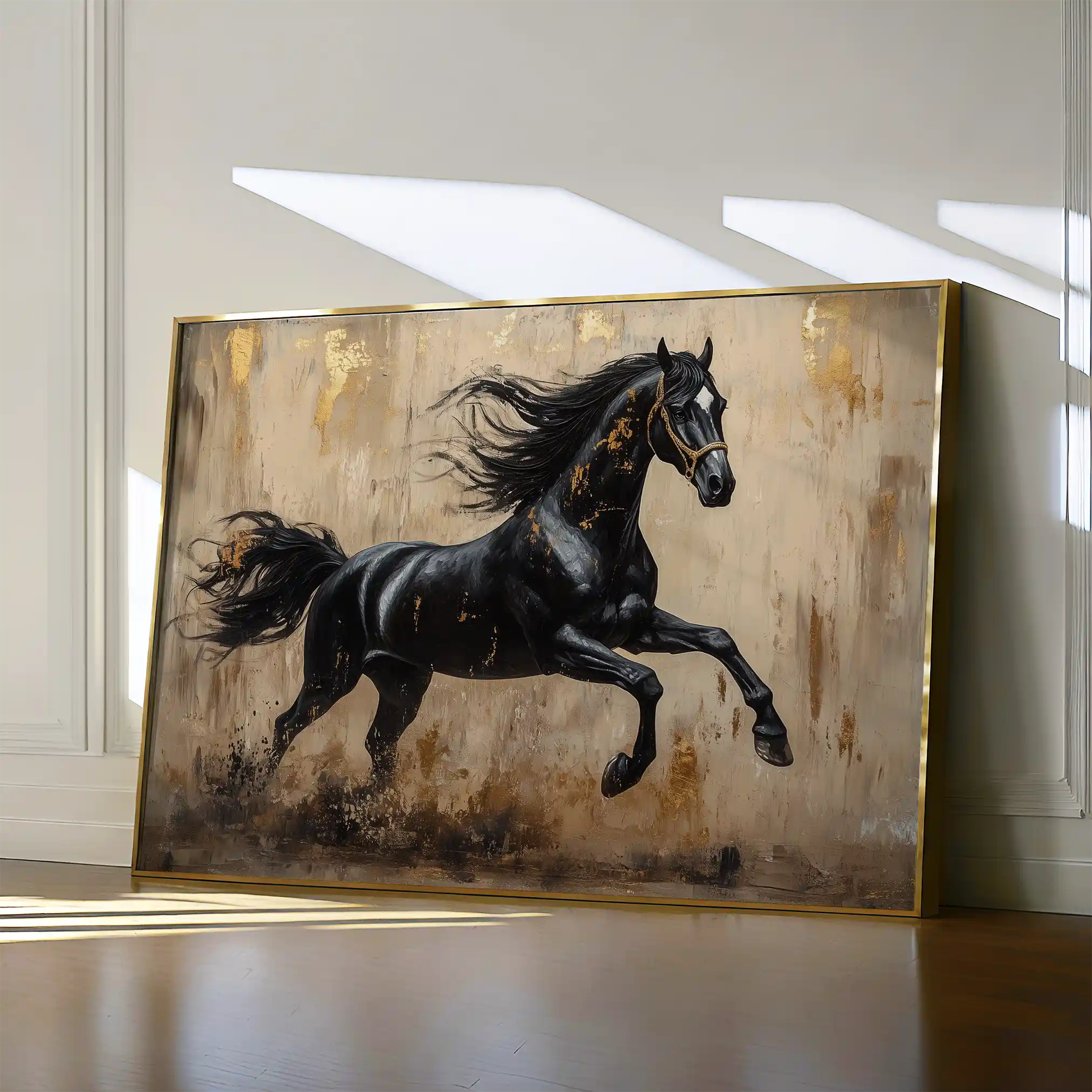 Horses 029 Canvas Art 60 x 40 cm / Black