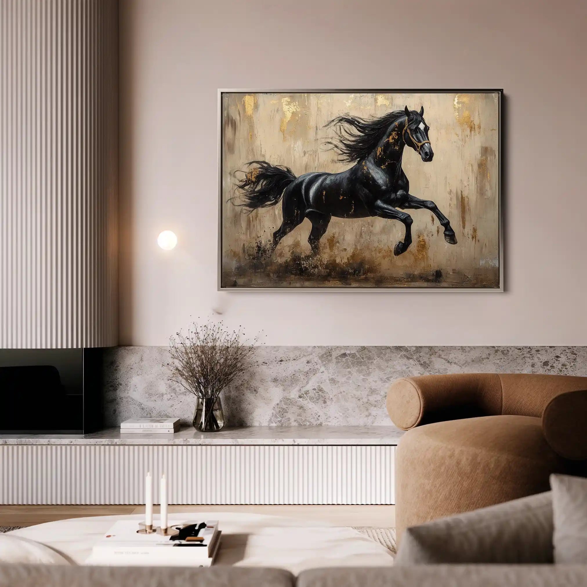 Horses 029 Canvas Art 60 x 40 cm / Black
