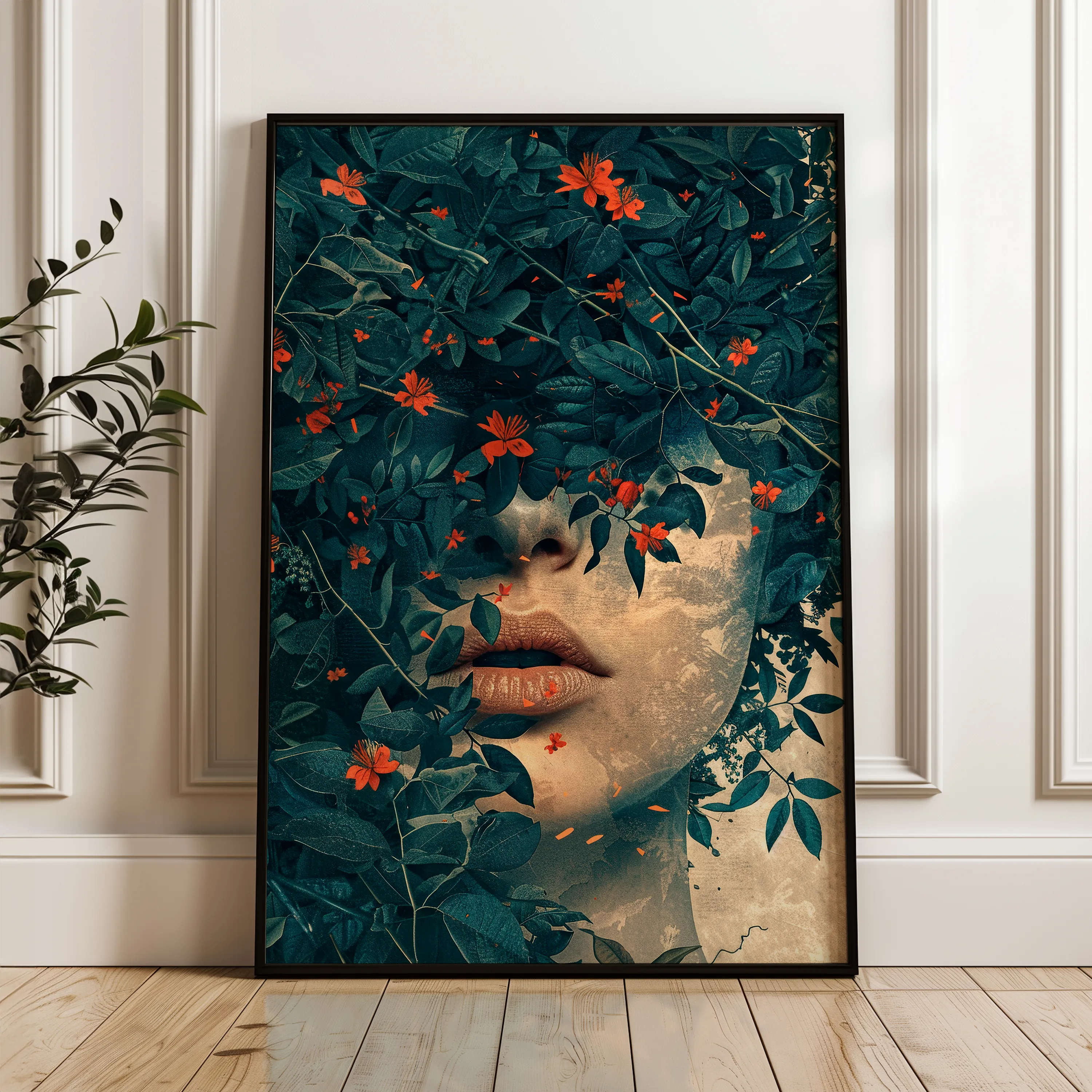 Portrait 029 Canvas Art 18" x 24" / 45 x 60 cm / Black
