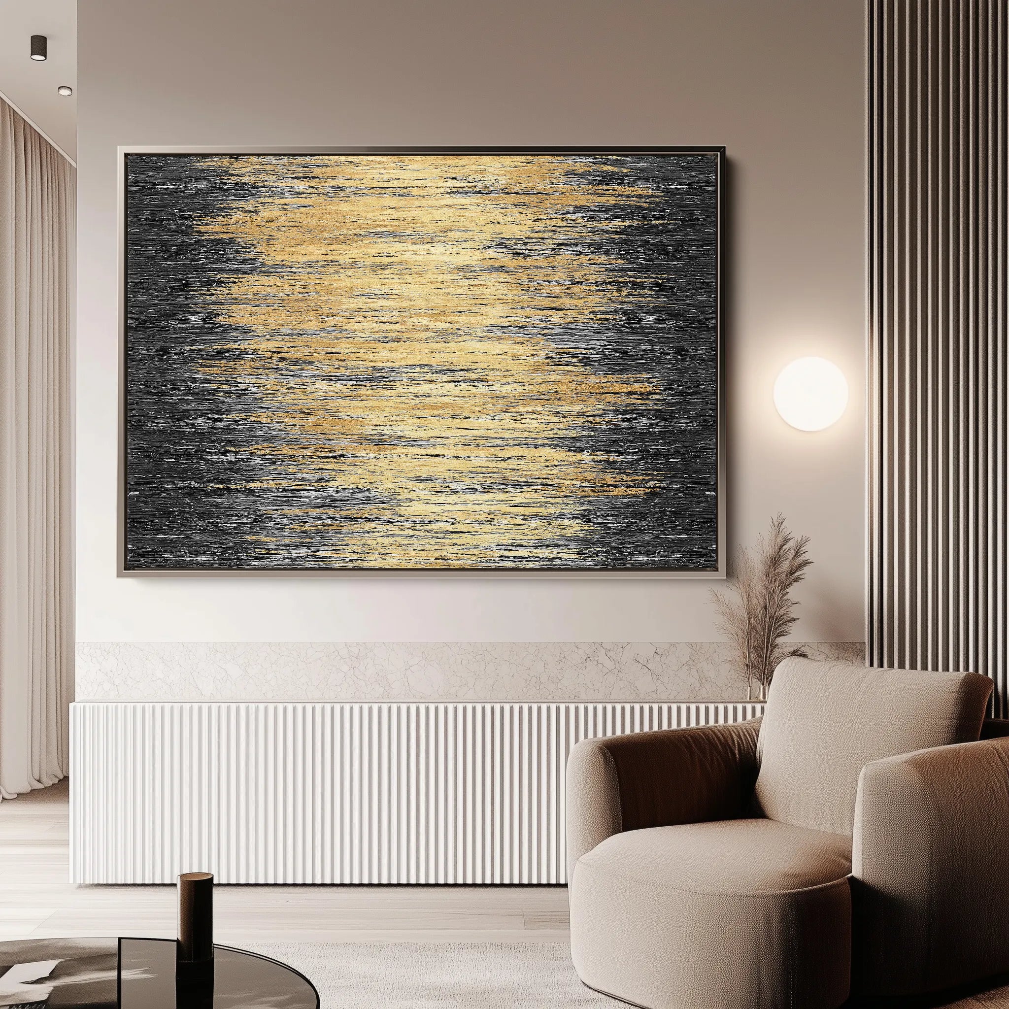 Abstract 030 Canvas Art 18" x 24" / 45 x 60 cm / Black