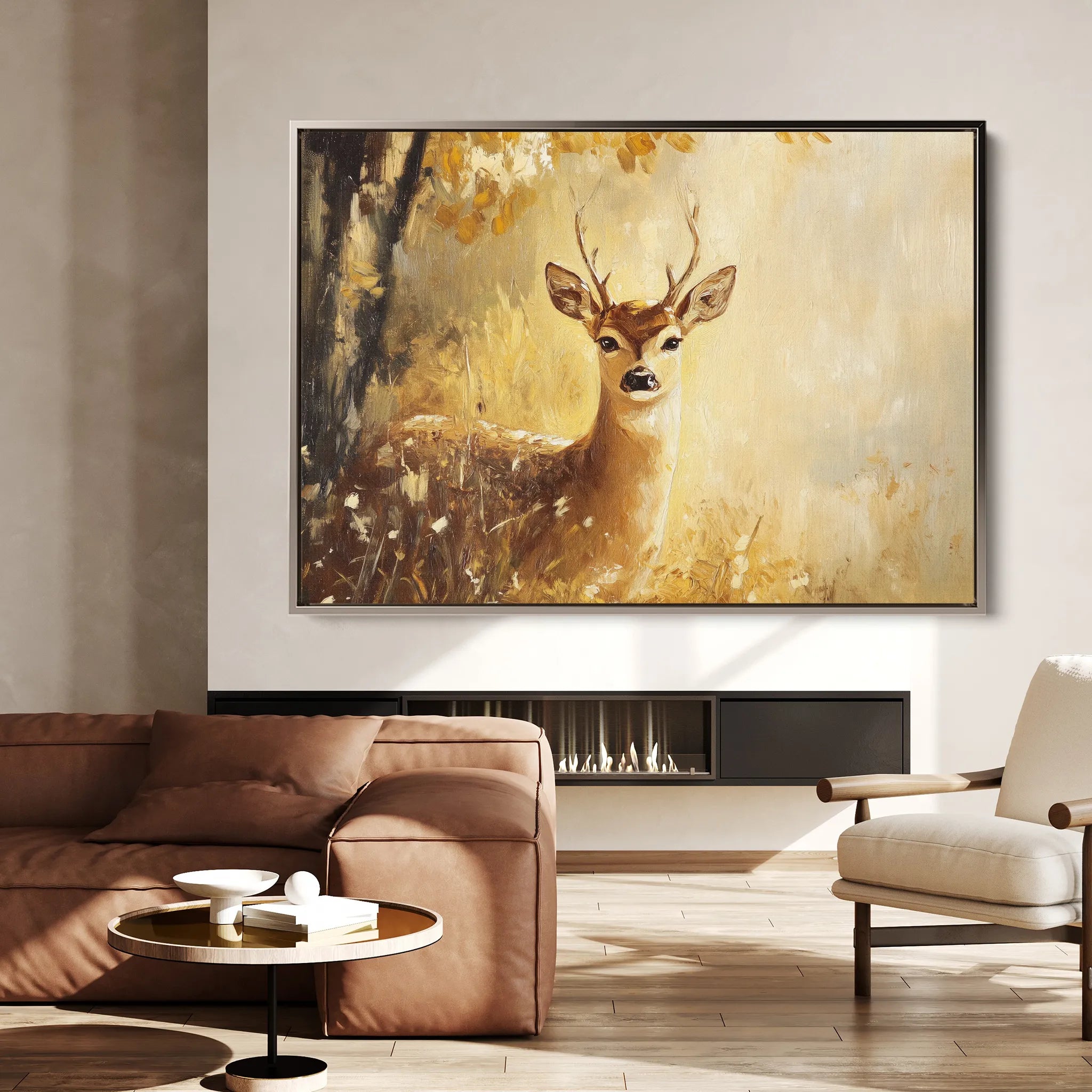 Animals 030 Canvas Art 18" x 24" / 45 x 60 cm / Black