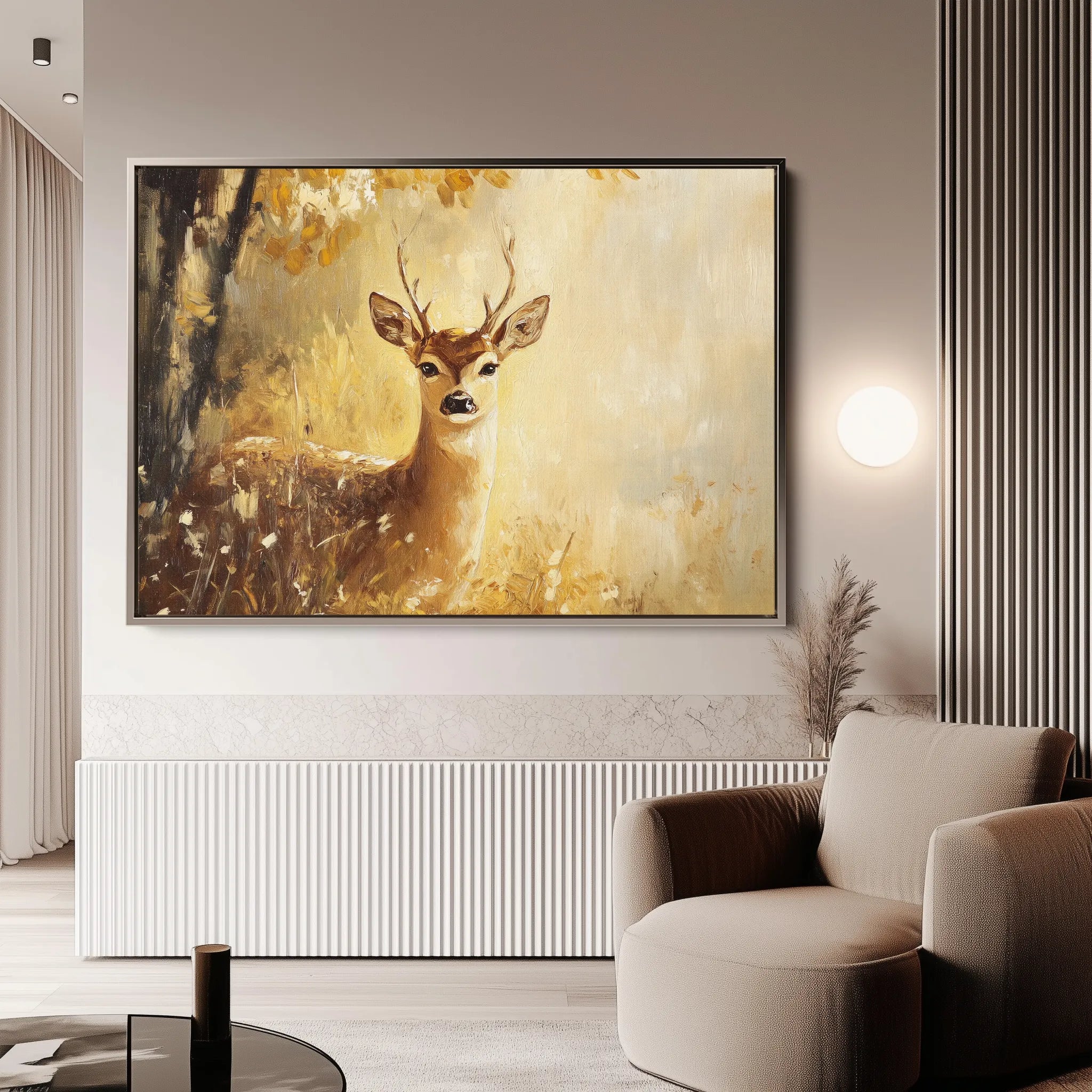 Animals 030 Canvas Art 18" x 24" / 45 x 60 cm / Black