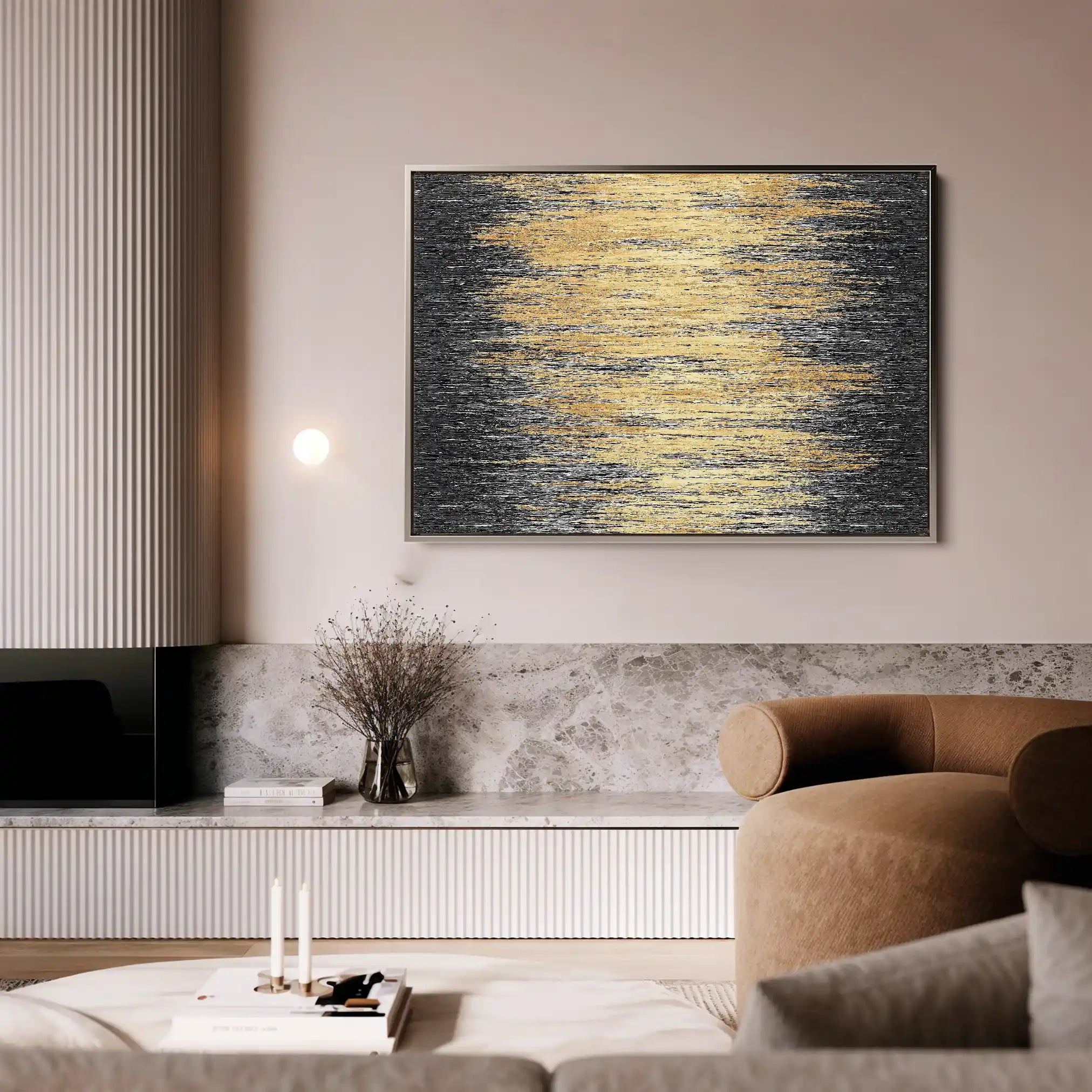 Abstract 030 Canvas Art 60 x 40 cm / Black