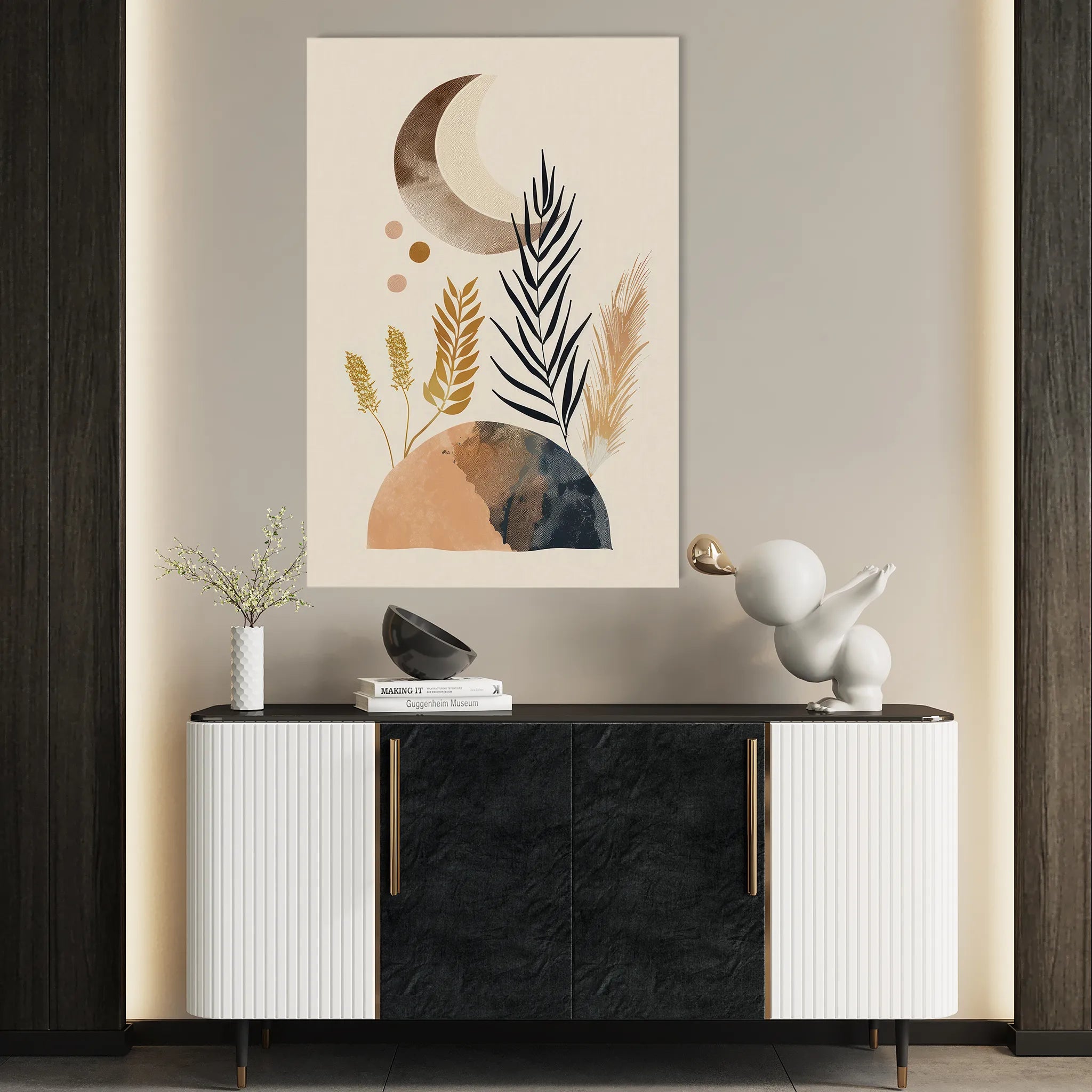 Boho 030 Canvas Art 18" x 24" / 45 x 60 cm / Black