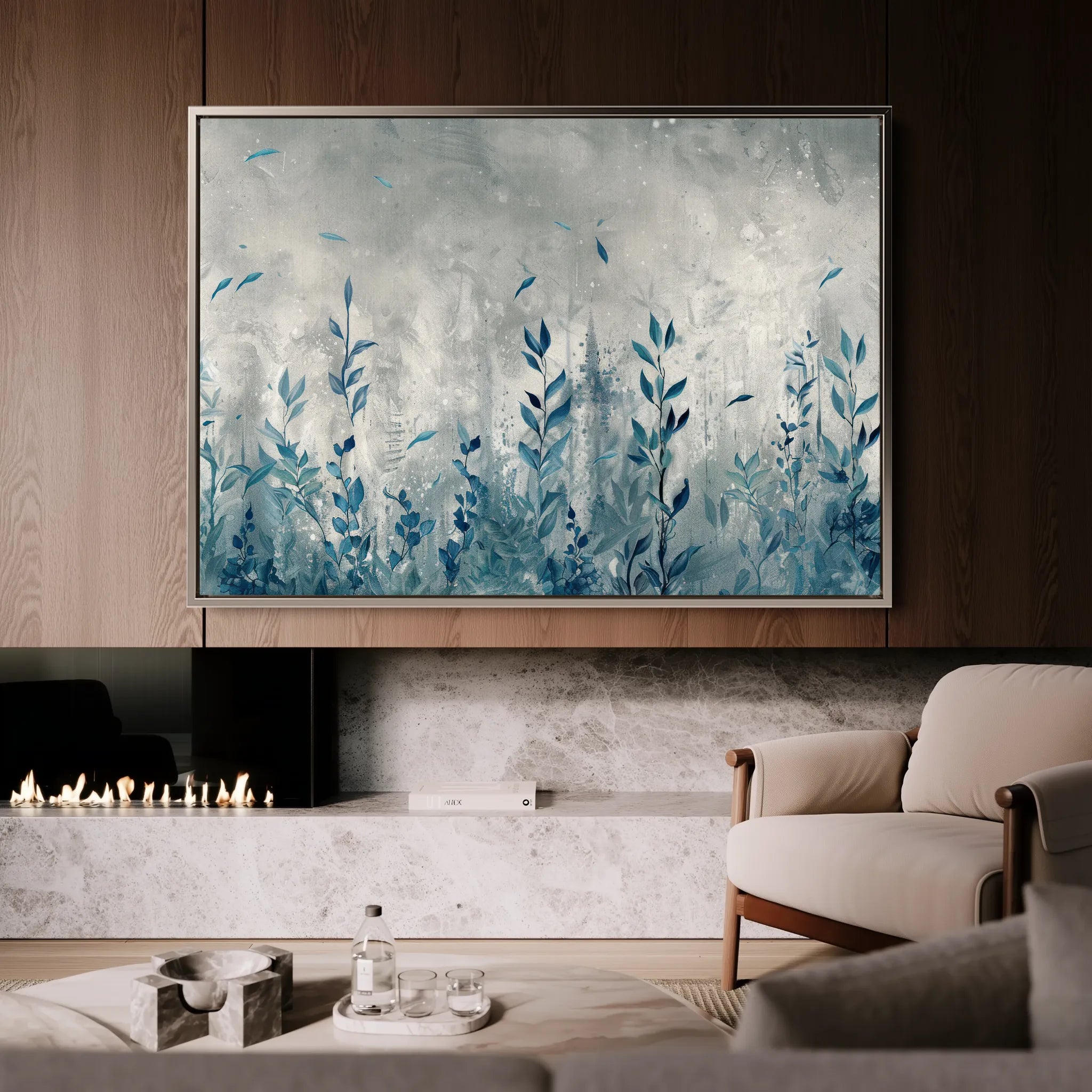 Floral 030 Canvas Art 18" x 24" / 45 x 60 cm / Black