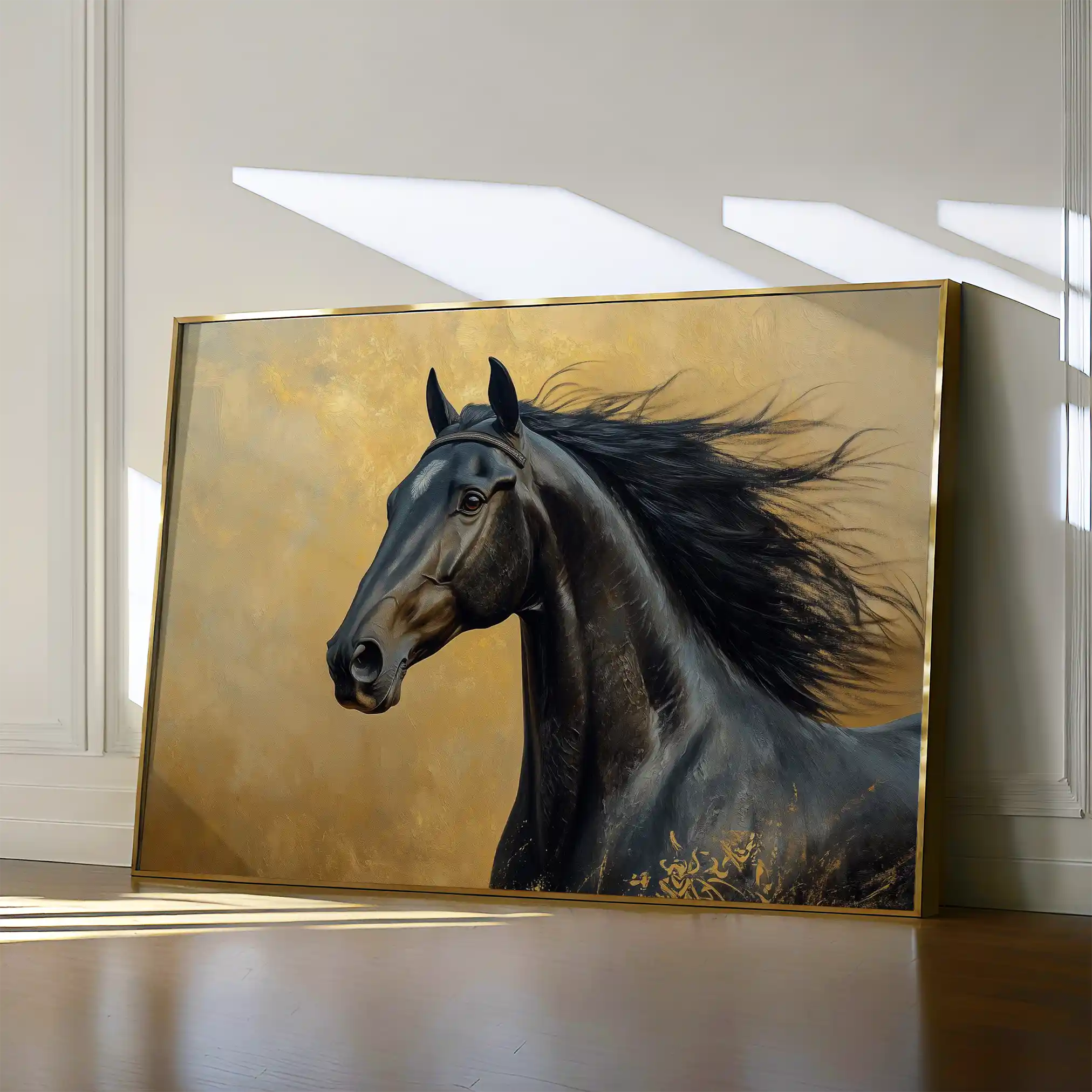 Horses 030 Canvas Art 60 x 40 cm / Black