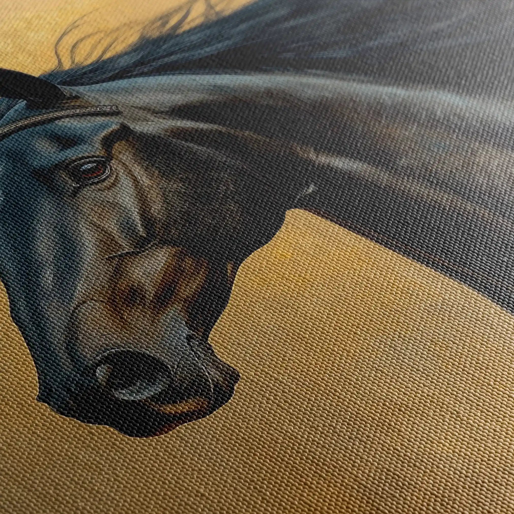 Horses 030 Canvas Art 60 x 40 cm / Black