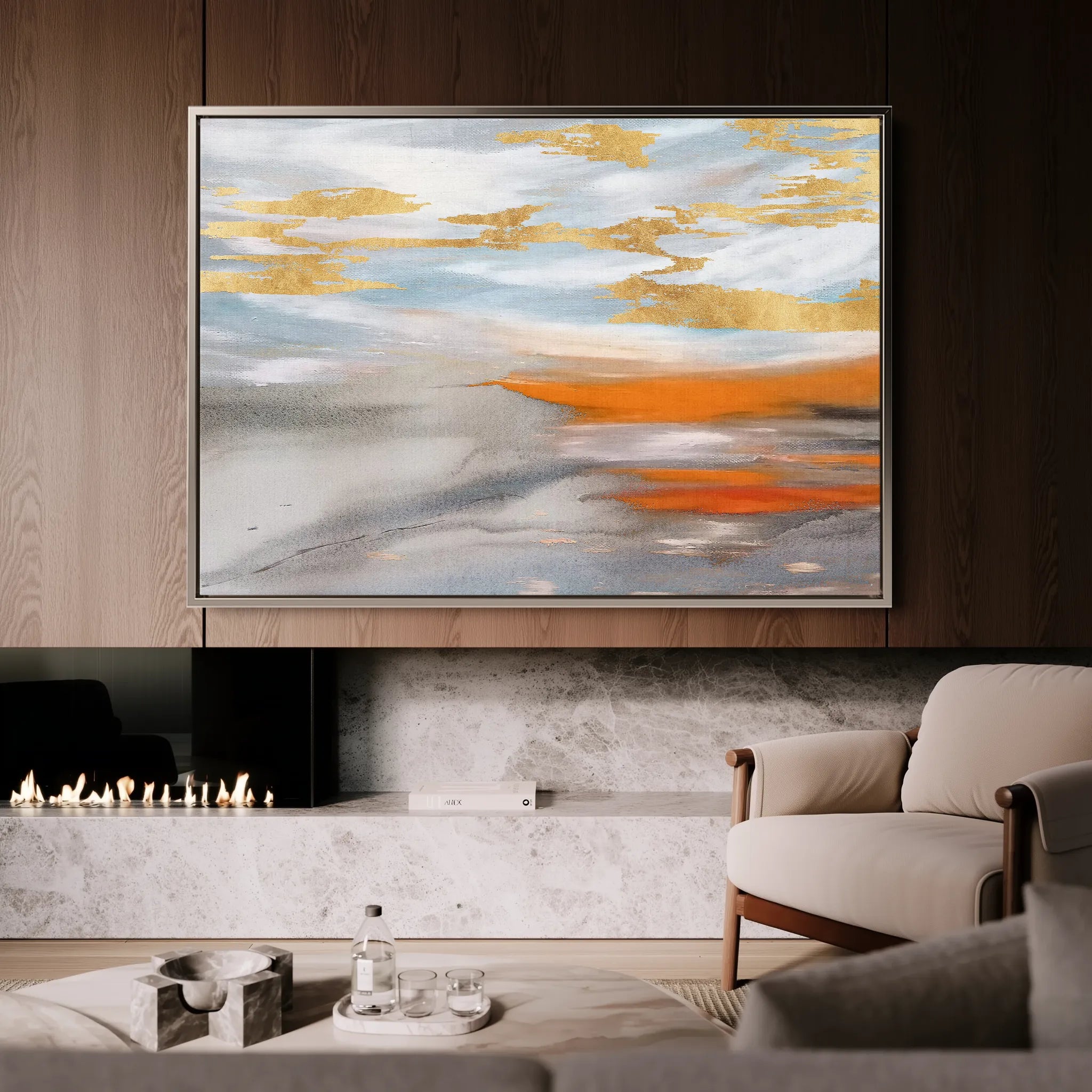 Abstract 031 Canvas Art 18" x 24" / 45 x 60 cm / Black