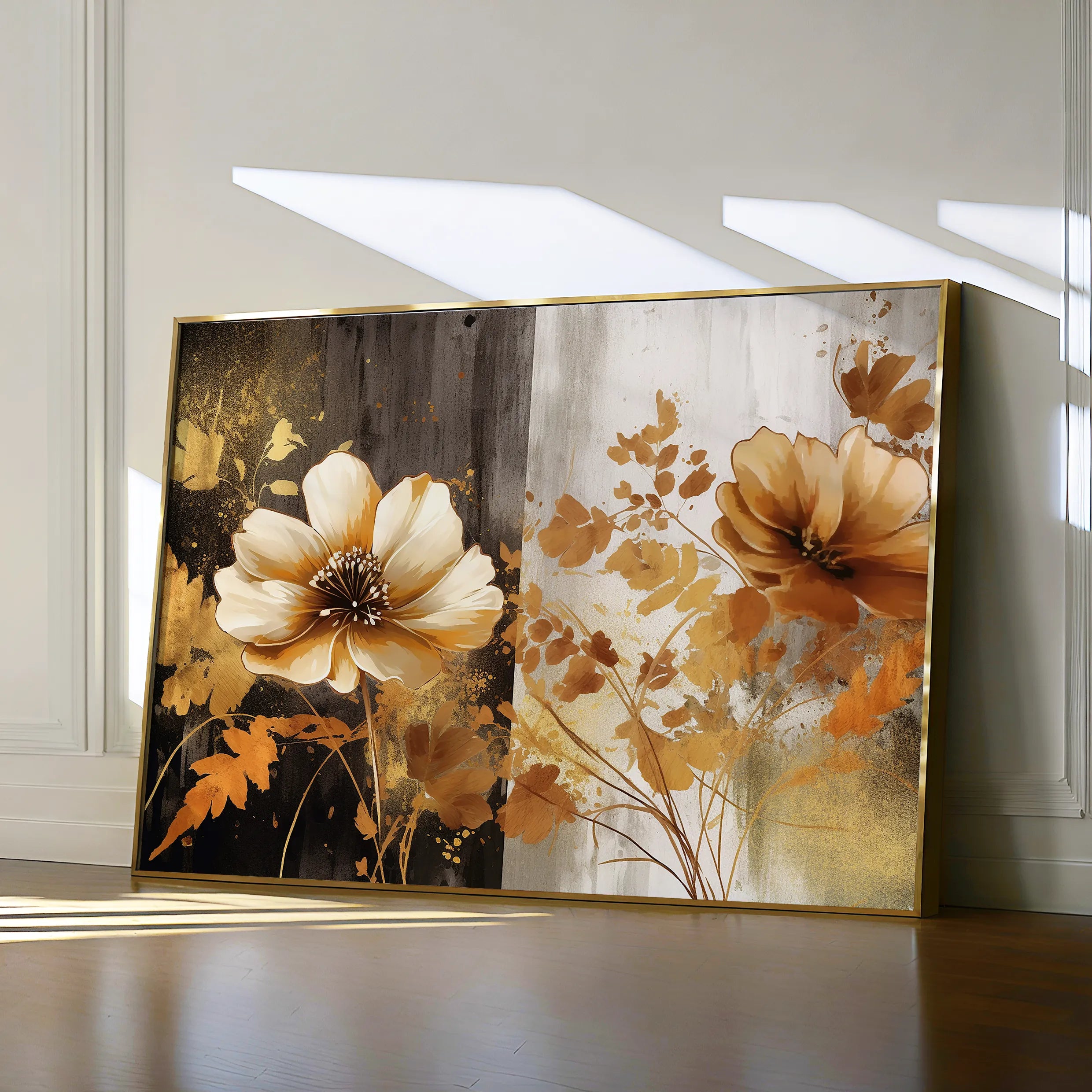 Floral 031 Canvas Art 18" x 24" / 45 x 60 cm / Black