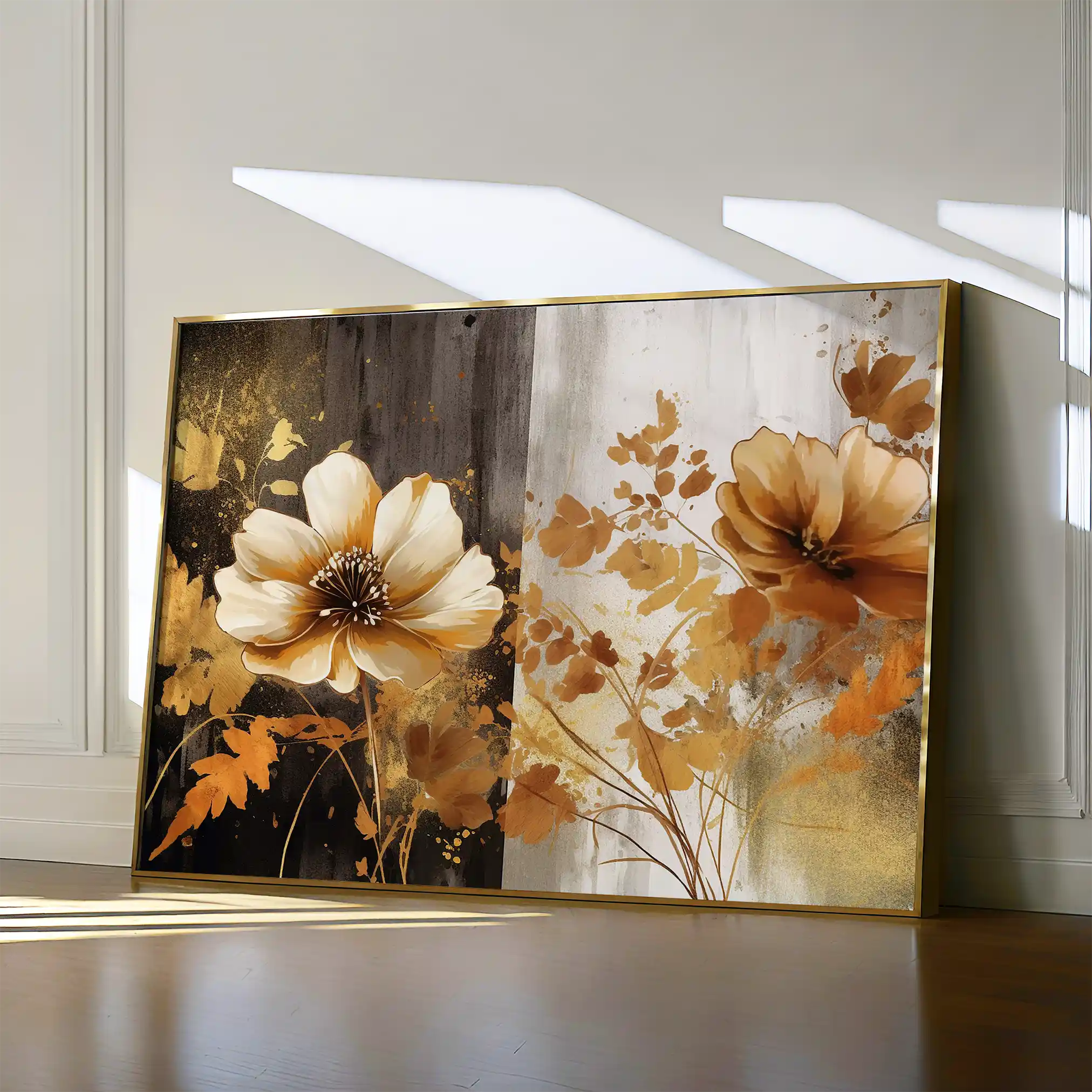 Floral 031 Canvas Art 60 x 40 cm / Black