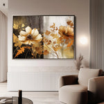 Floral 031 Canvas Art 60 x 40 cm / Black