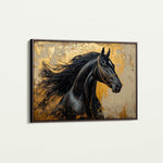 Horses 031 Canvas Art 18" x 24" / 45 x 60 cm / Black