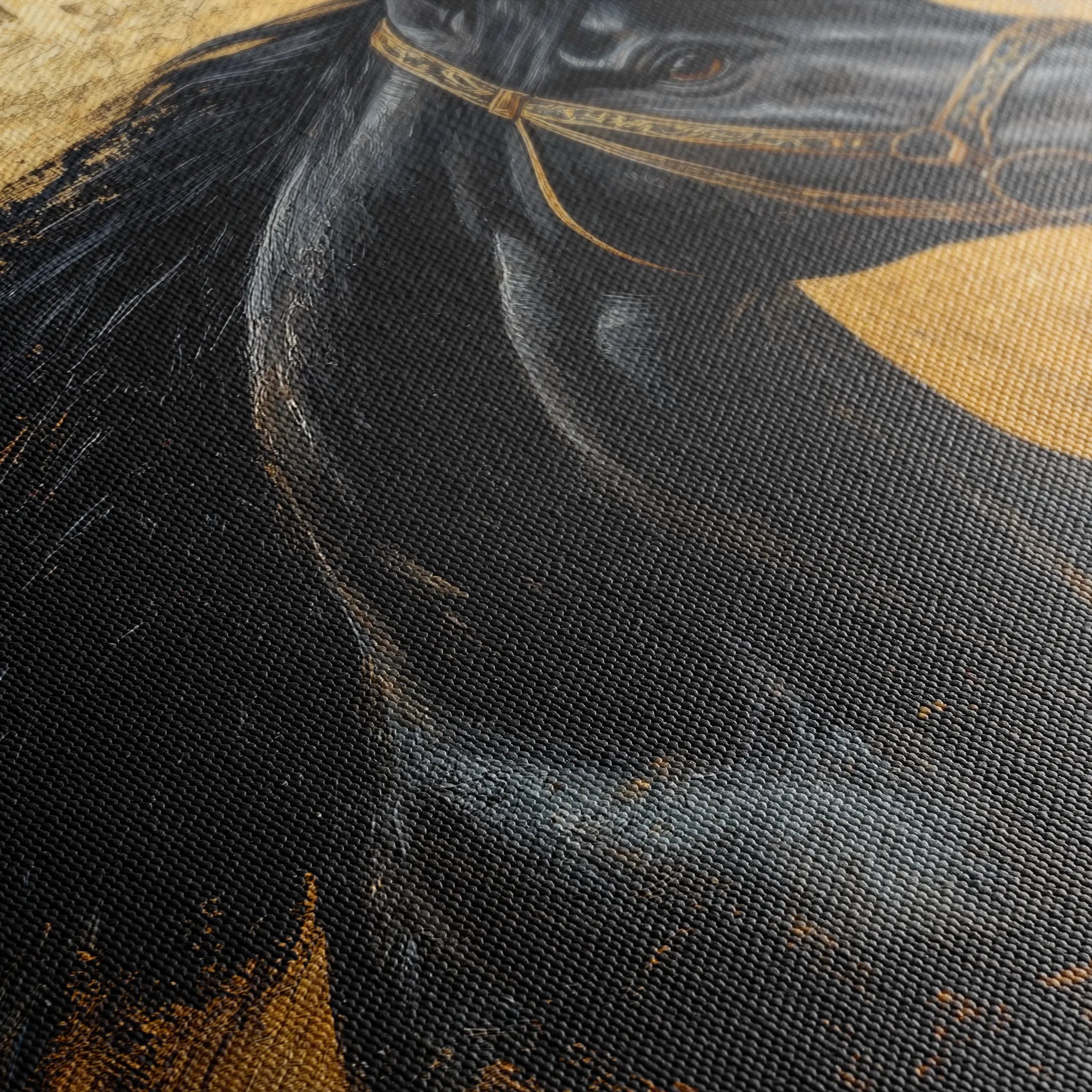 Horses 031 Canvas Art 18" x 24" / 45 x 60 cm / Black