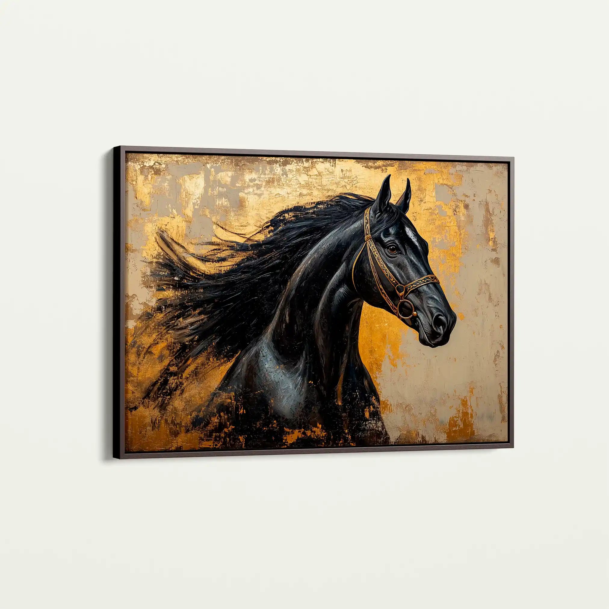 Horses 031 Canvas Art 60 x 40 cm / Black