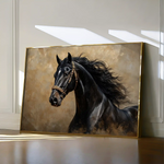 Horses 032 Canvas Art 60 x 40 cm / Black