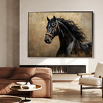 Horses 032 Canvas Art 60 x 40 cm / Black