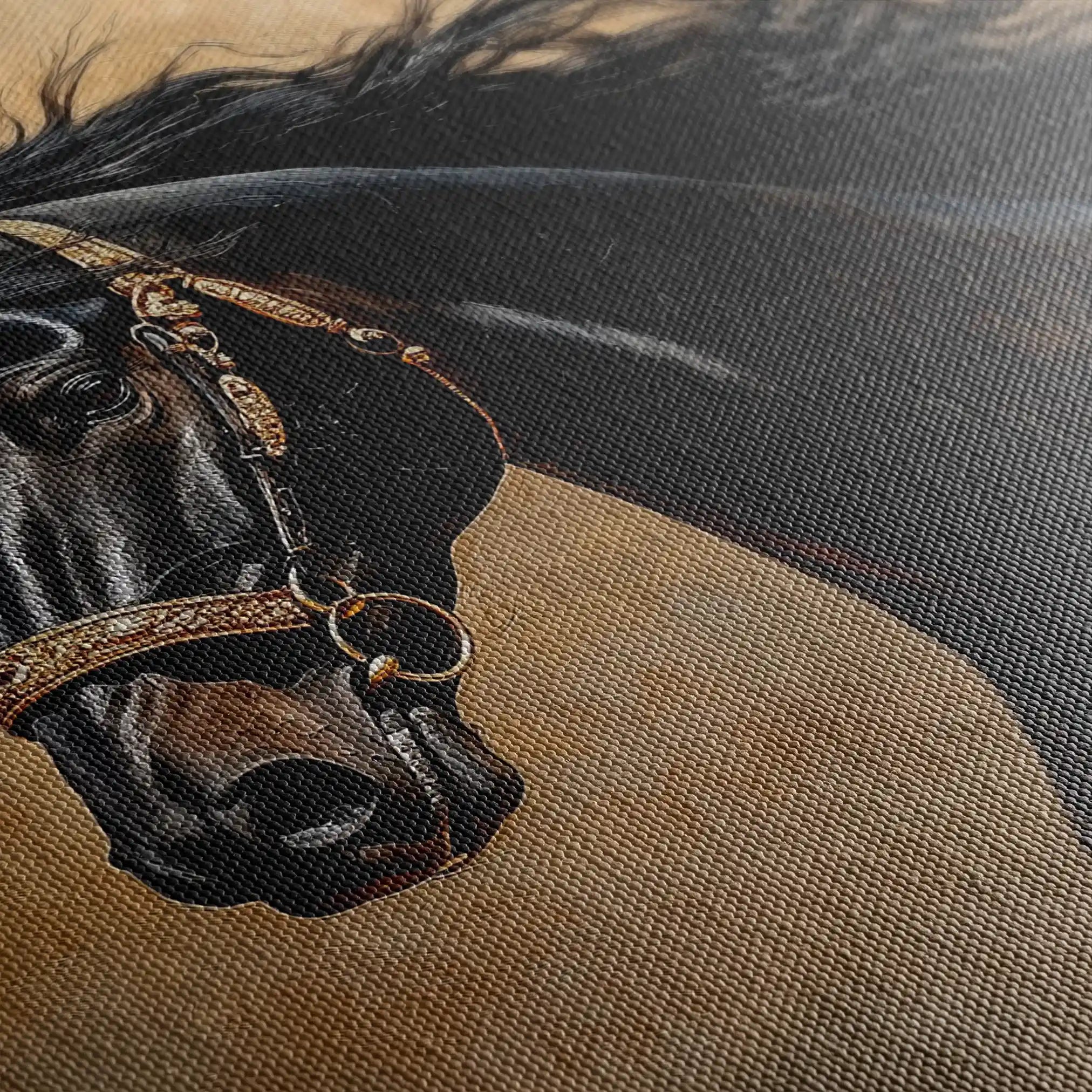 Horses 032 Canvas Art 60 x 40 cm / Black