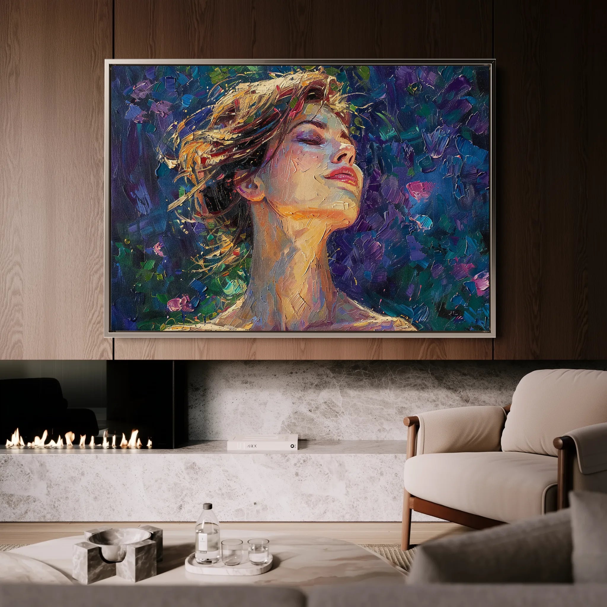 Portrait 032 Canvas Art 18" x 24" / 45 x 60 cm / Black