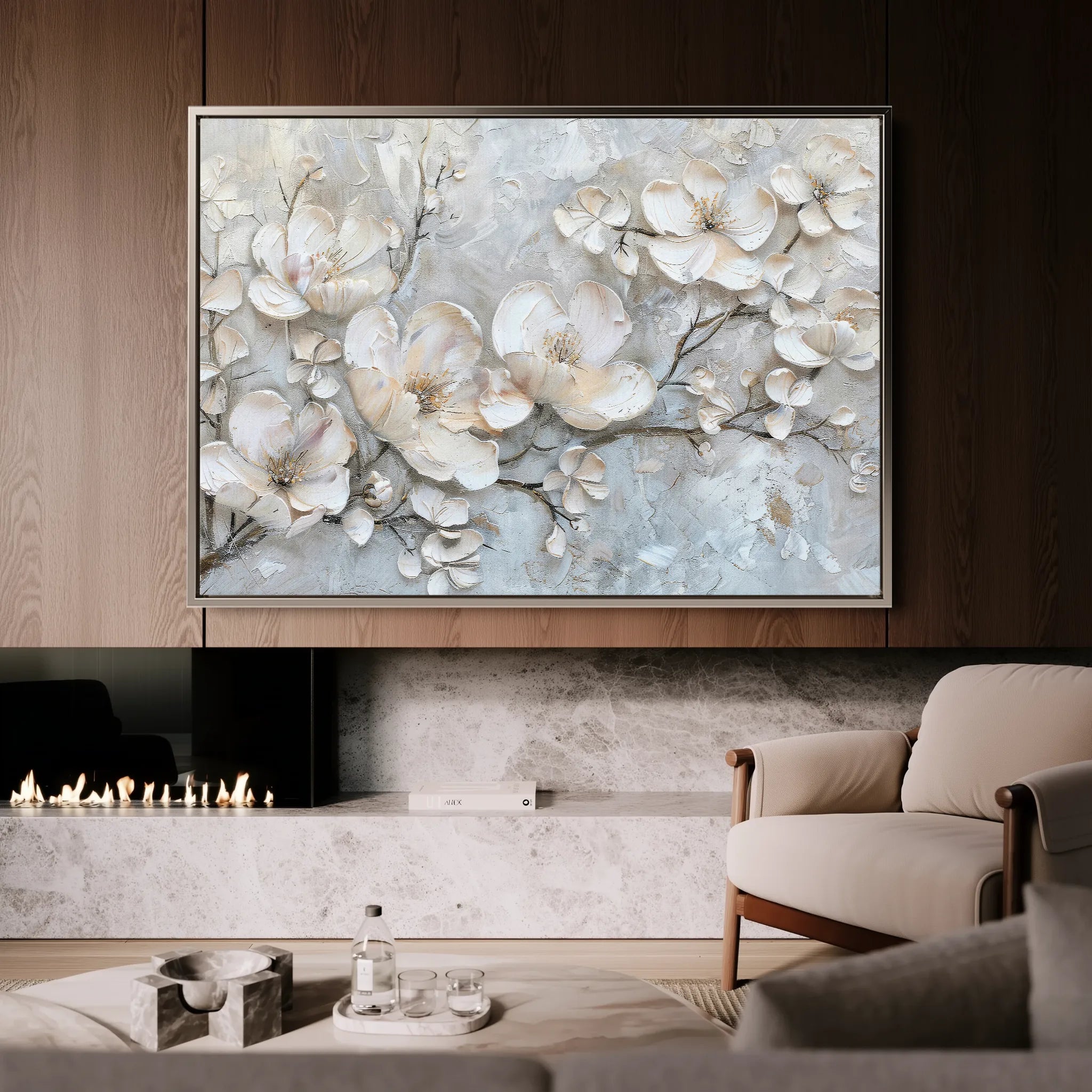 Floral 033 Canvas Art 18" x 24" / 45 x 60 cm / Black