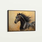 Horses 033 Canvas Art 18" x 24" / 45 x 60 cm / Black