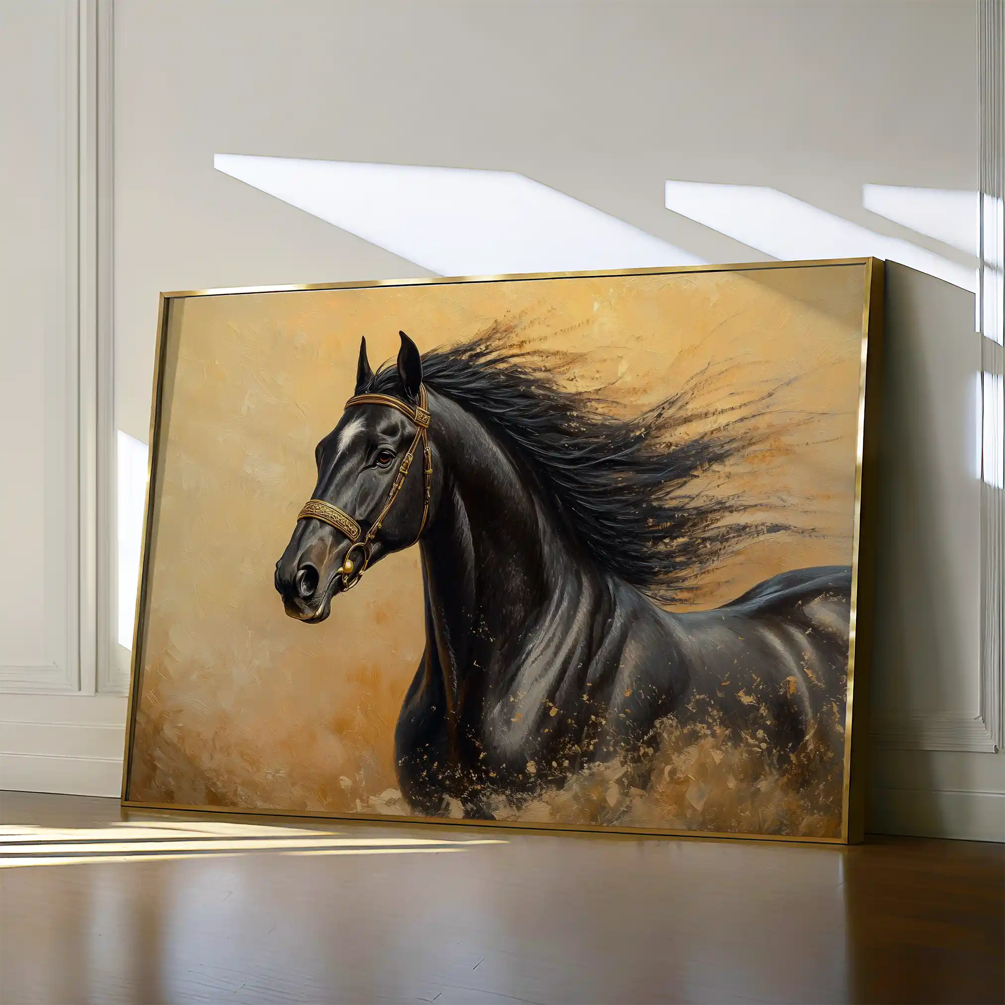 Horses 033 Canvas Art 60 x 40 cm / Black