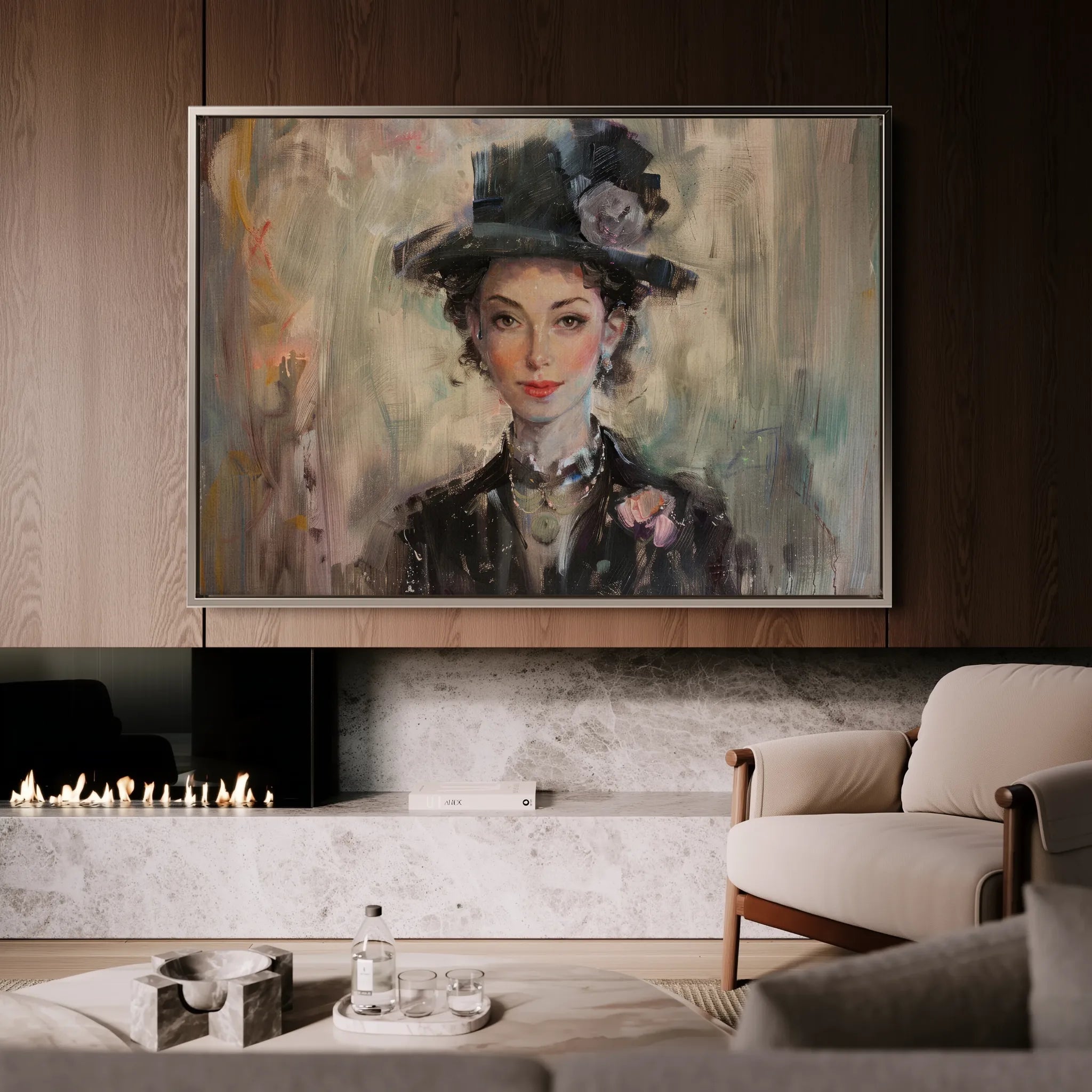 Portrait 033 Canvas Art 18" x 24" / 45 x 60 cm / Black
