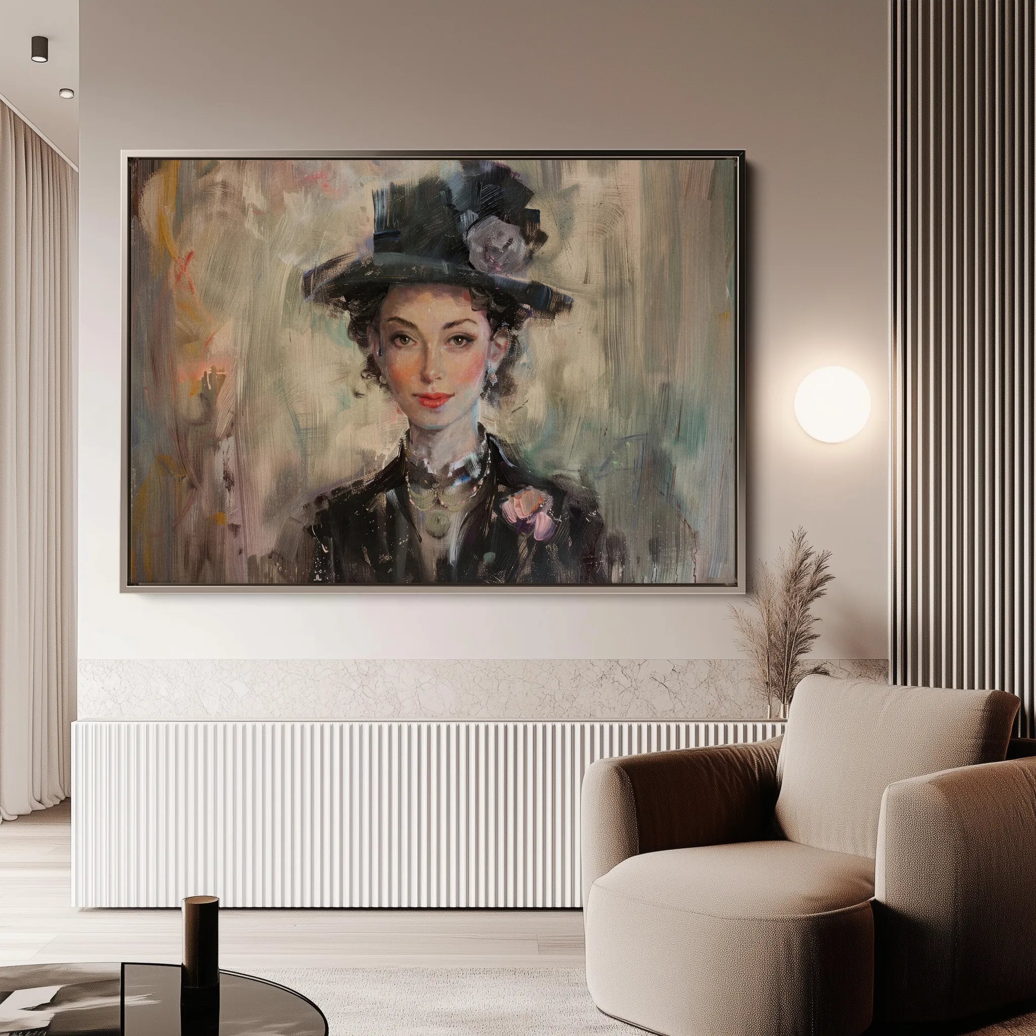 Portrait 033 Canvas Art 18" x 24" / 45 x 60 cm / Black