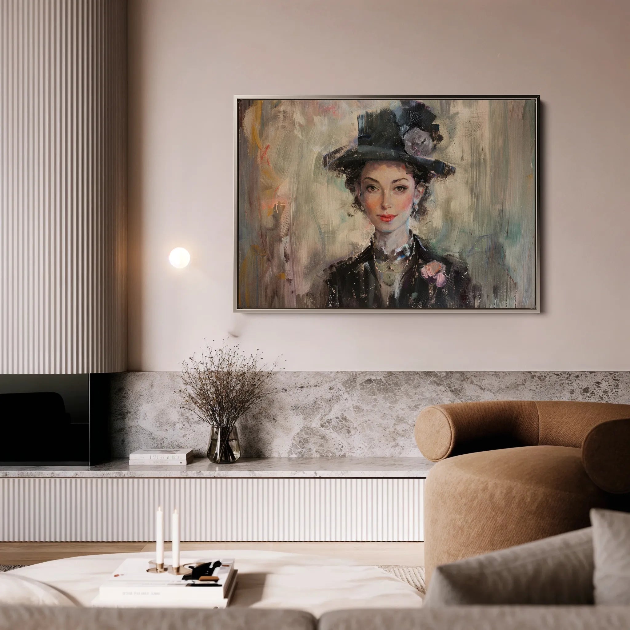 Portrait 033 Canvas Art 18" x 24" / 45 x 60 cm / Black