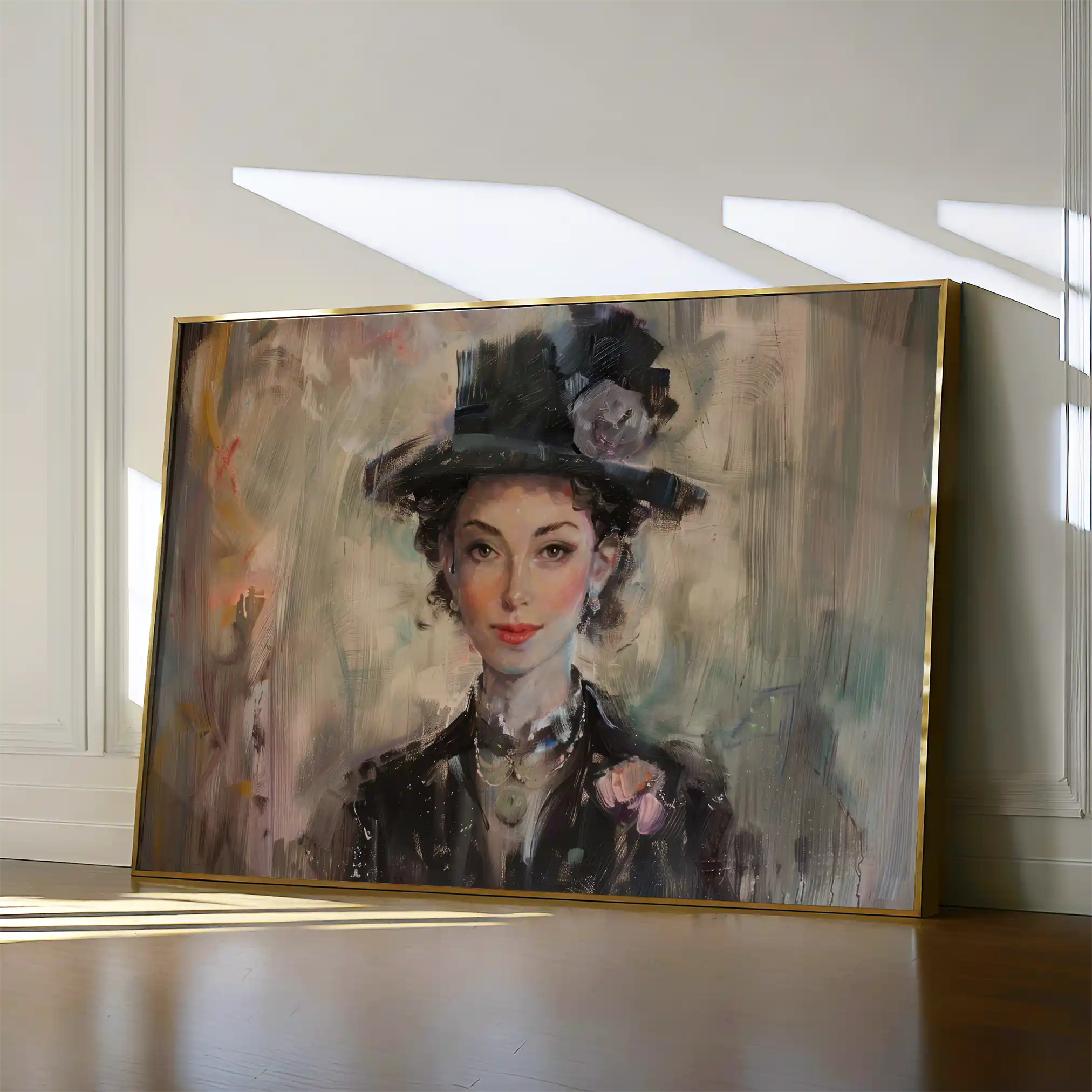 Portrait 033 Canvas Art 60 x 40 cm / Black