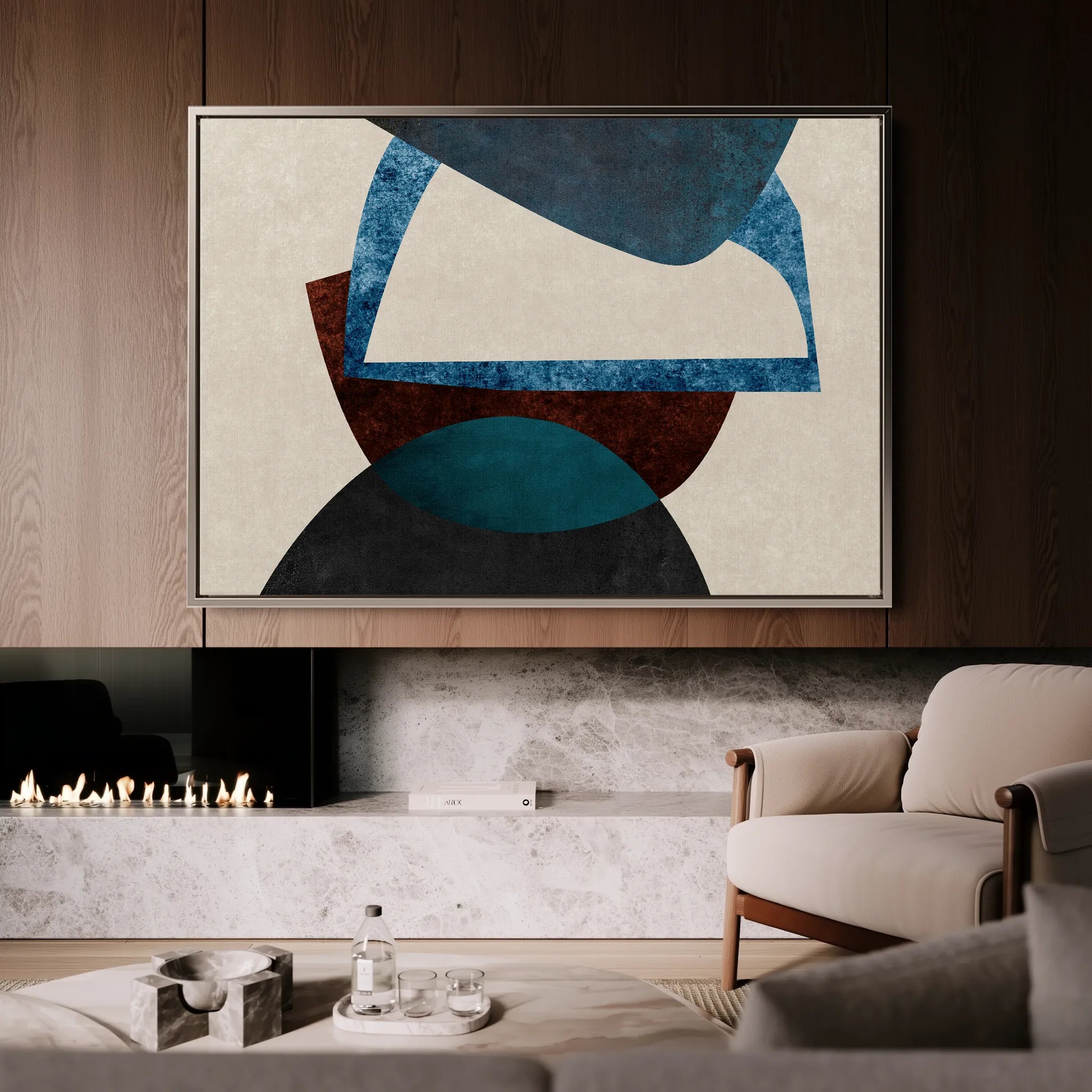 Abstract 034 Canvas Art 18" x 24" / 45 x 60 cm / Black