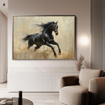 Horses 034 Canvas Art 18" x 24" / 45 x 60 cm / Black